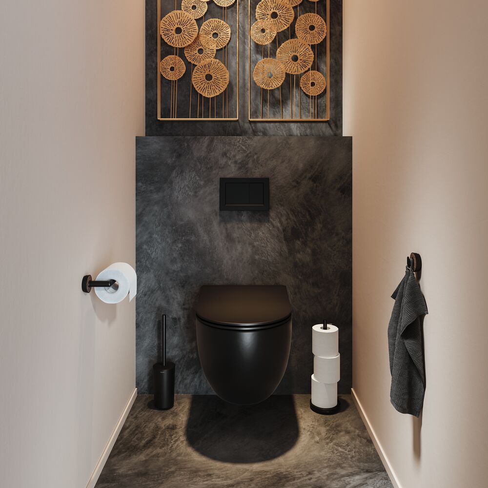 Tiger Noce wieszak na ręcznik duży czarny/efekt drewna 800418