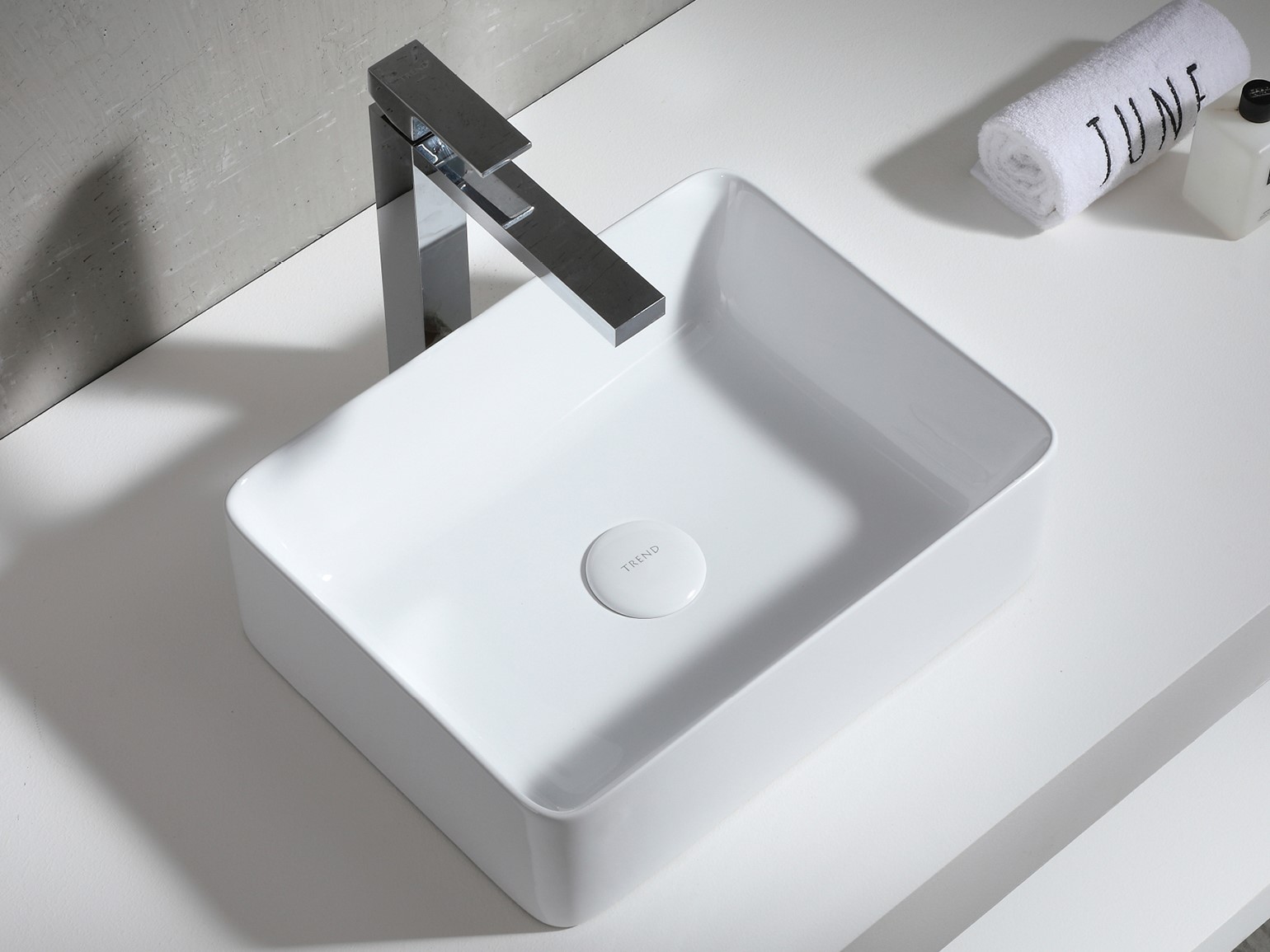 Uptrend Roma umywalka 40x30 cm nablatowa prostokątna biały połysk TR41313 - Wysyłka w 24h