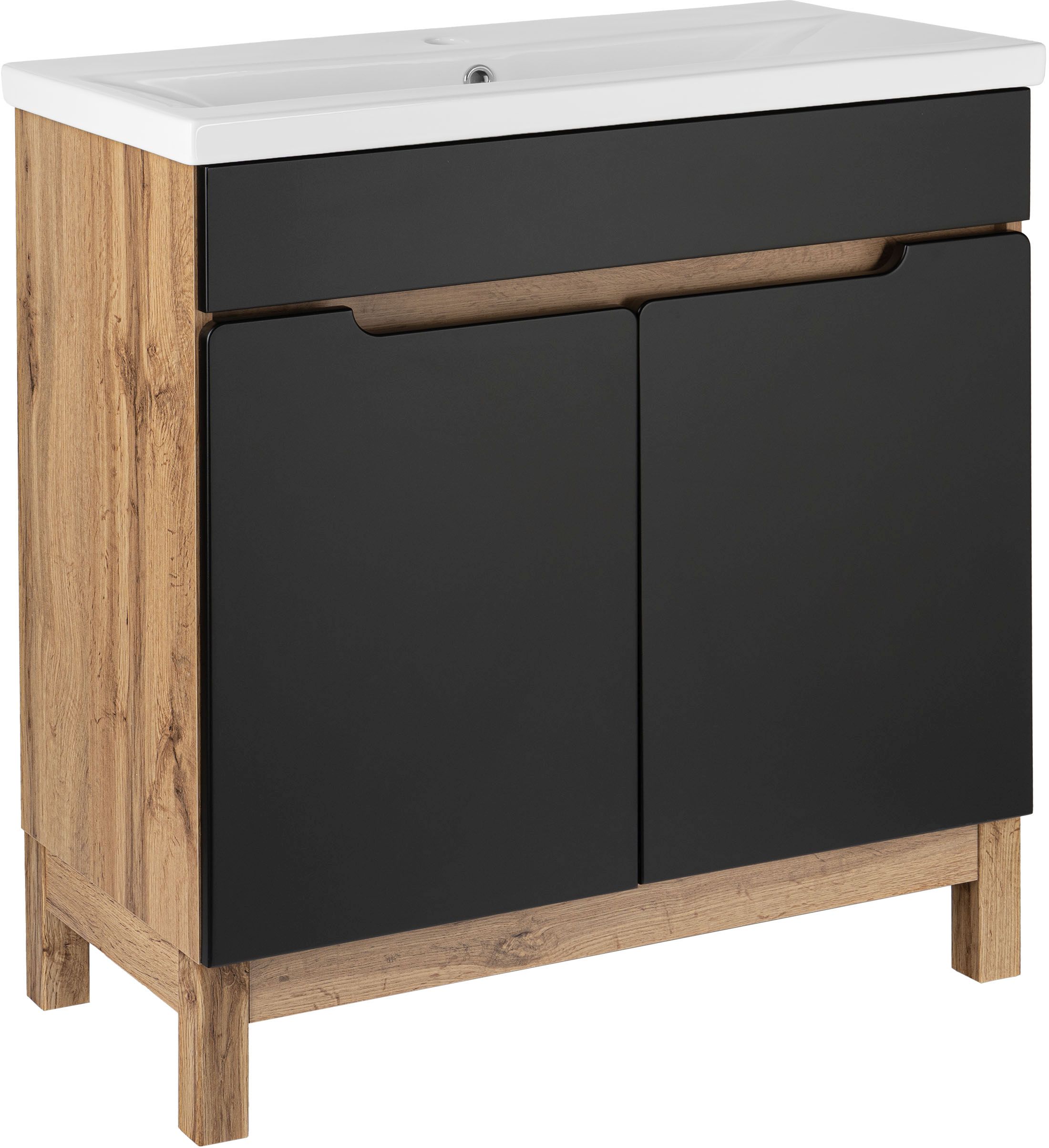 Astor Alma umywalka z szafką 81 cm czarną AM-SKU-852-BN