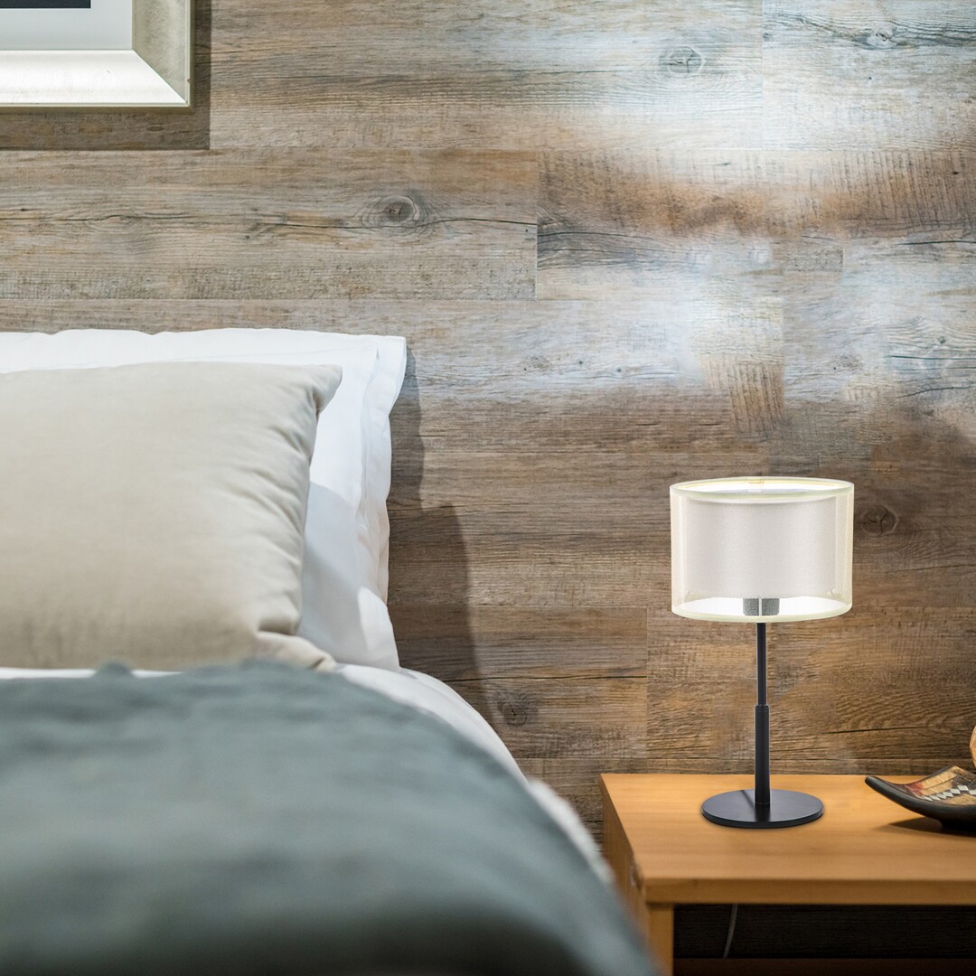 Rabalux Aneta lampa stołowa 1x40W czarny/beżowy 5095