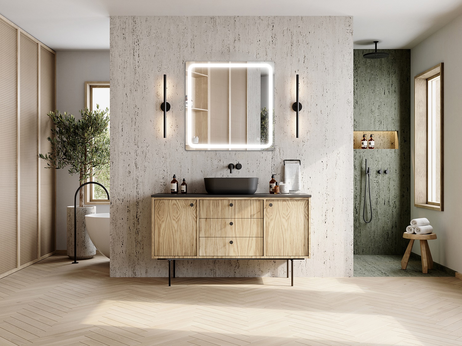 Elita Mia lustro 80x80 cm kwadratowe z oświetleniem RE069510000010