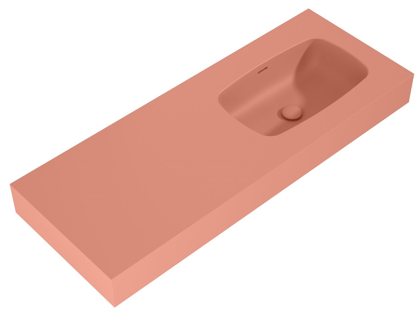 Elita Dimple umywalka 121x46 cm prostokątna ścienna prawa terra pink matt RE041202026600