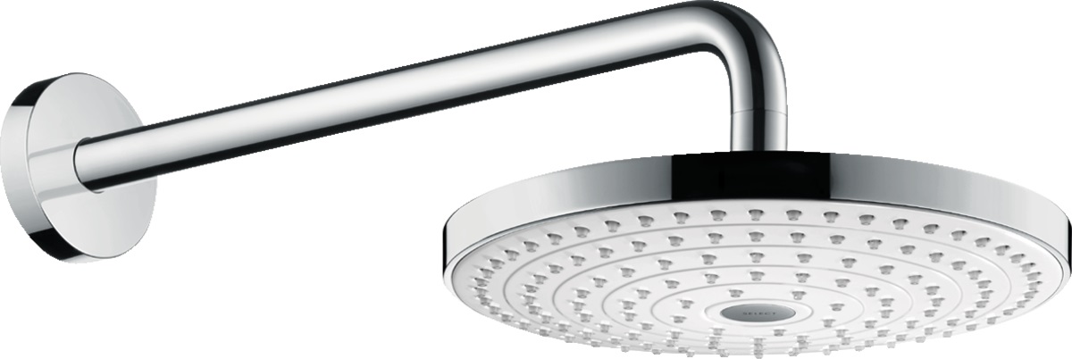 Hansgrohe Raindance Select S EcoSmart deszczownica 24 cm z ramieniem prysznicowym biały/chrom 26470400