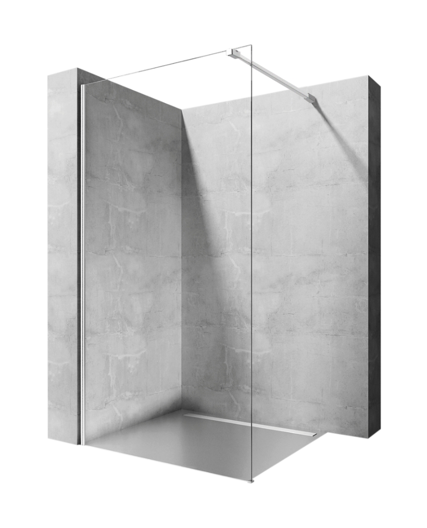 Rea Aero Walk-in ścianka prysznicowa 80 cm wolnostojąca chrom/szkło przezroczyste REA-K7552