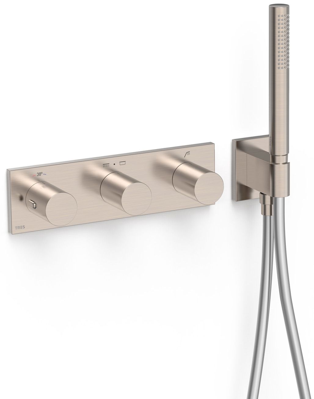 Tres B-System bateria wannowo-prysznicowa podtynkowa termostatyczna stal 30735301AC