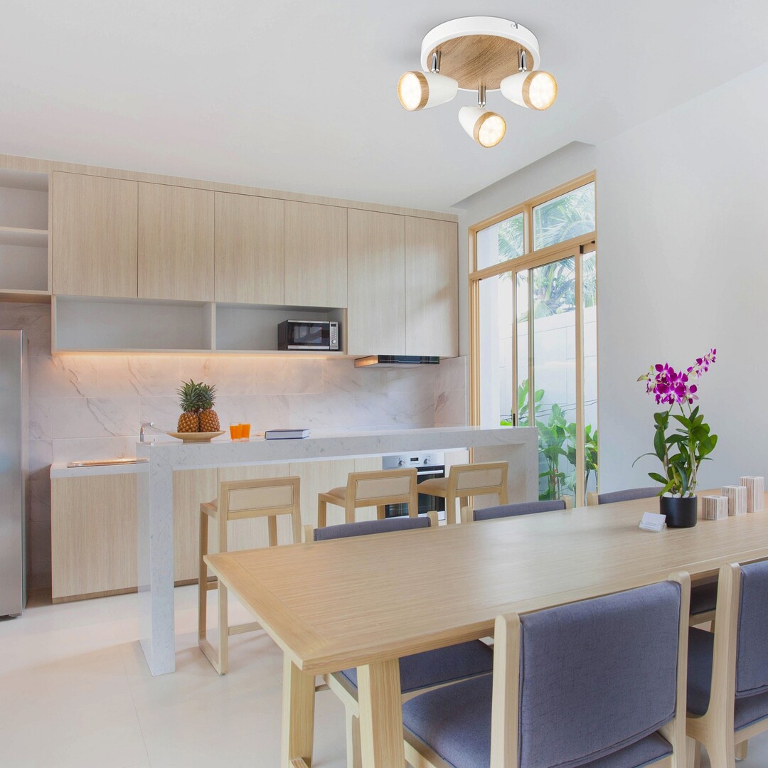 Rabalux Karen lampa podsufitowa 3x4 W biała-drewno 5566