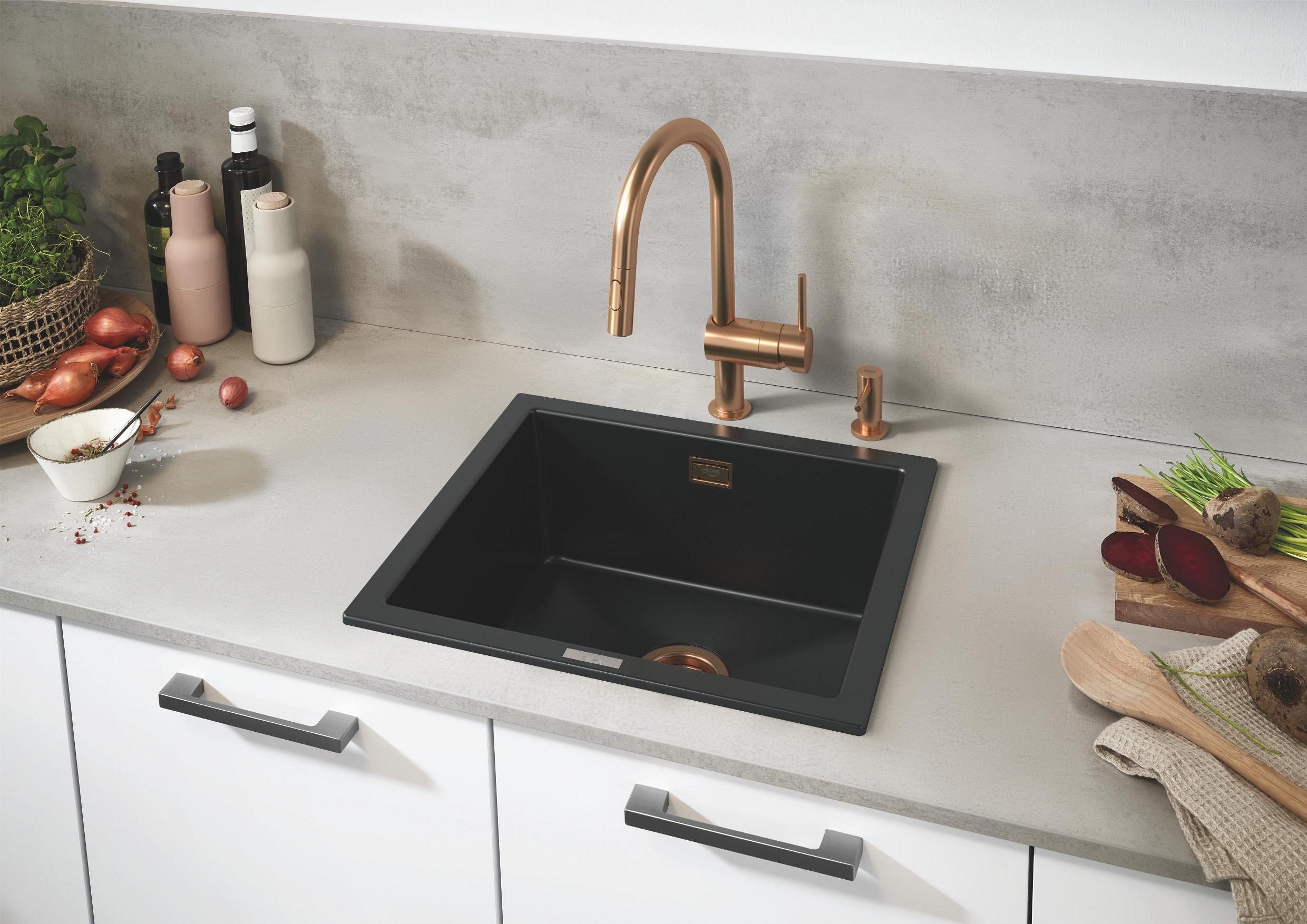 Grohe Minta bateria kuchenna stojąca Brushed Warm Sunset 32321DL2