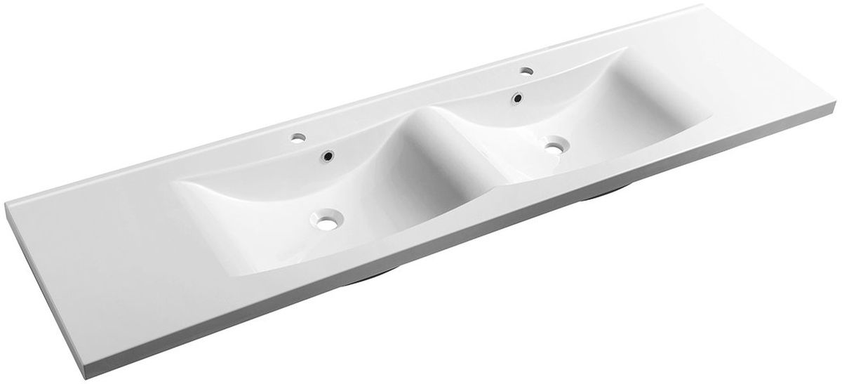 Sapho Luciola umywalka 180x48 cm meblowa prostokątna podwójna biała 50184 - Wysyłka w 24h