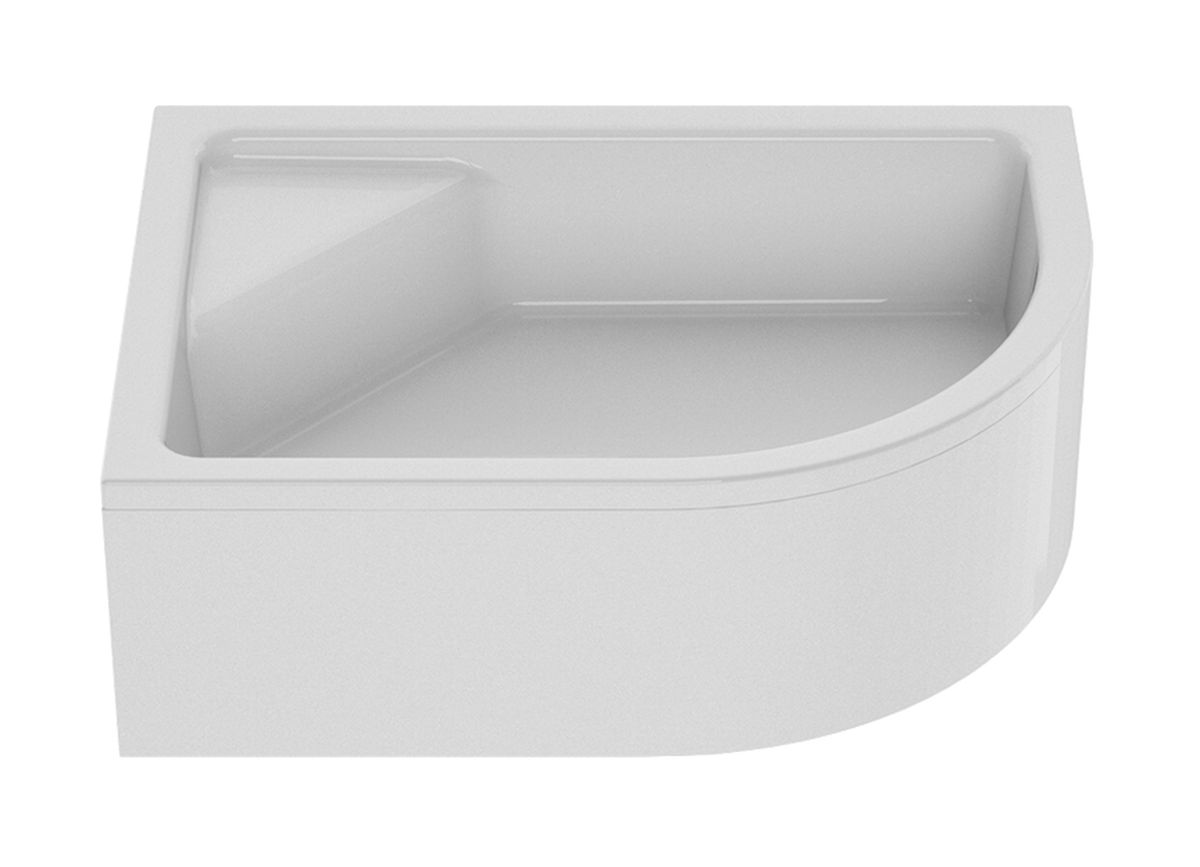 New Trendy New Maxima brodzik 100x80 cm półokrągły asymetryczny lewy biały B-0386 - Wysyłka w 24h