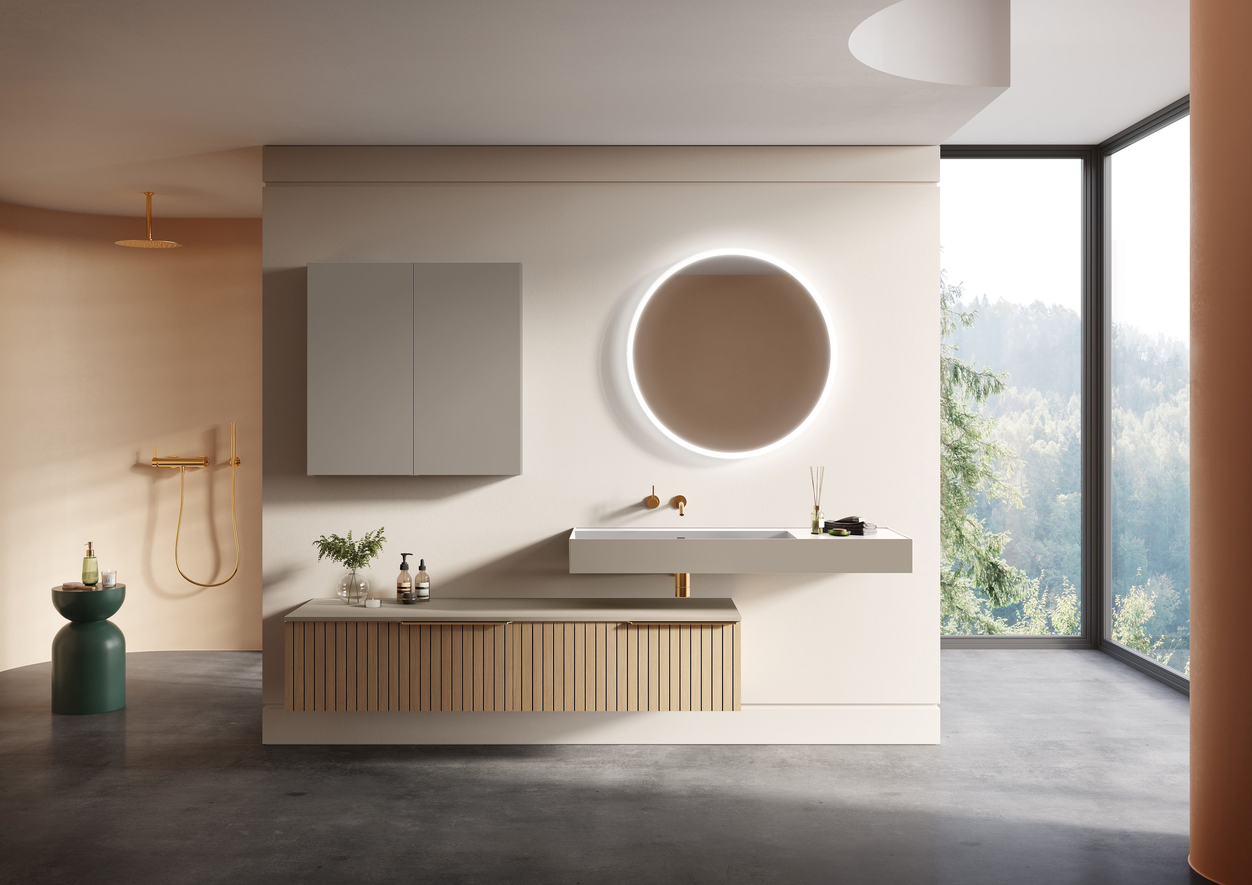 Elita Level umywalka 100,5x45,5 cm prostokątna ścienna lewa white/fume matt RE041461226190