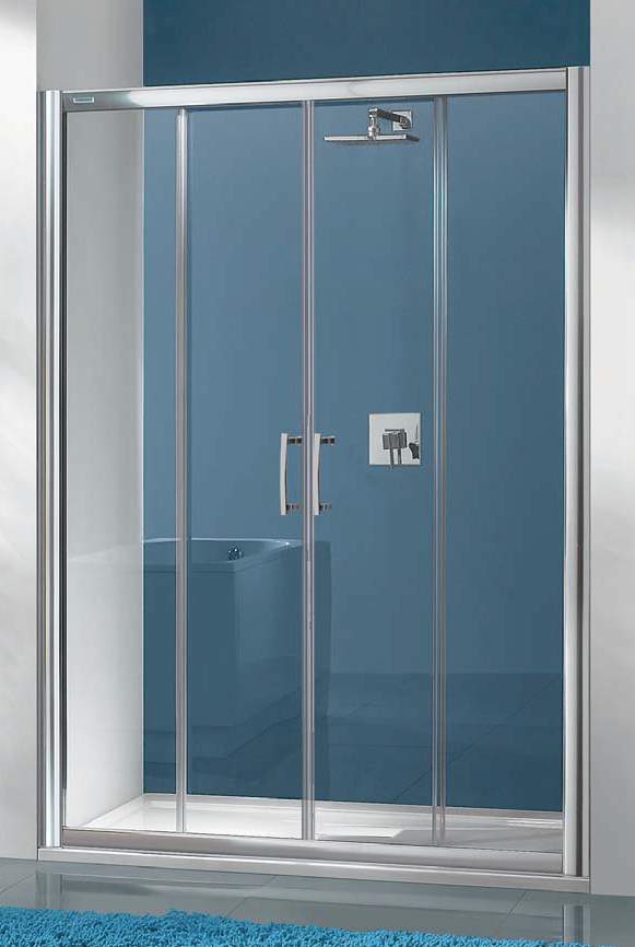 Sanplast TX drzwi przesuwne D4/TX5b-160 cm srebrny błyszczący/szkło przezroczyste 600-271-1260-38-401