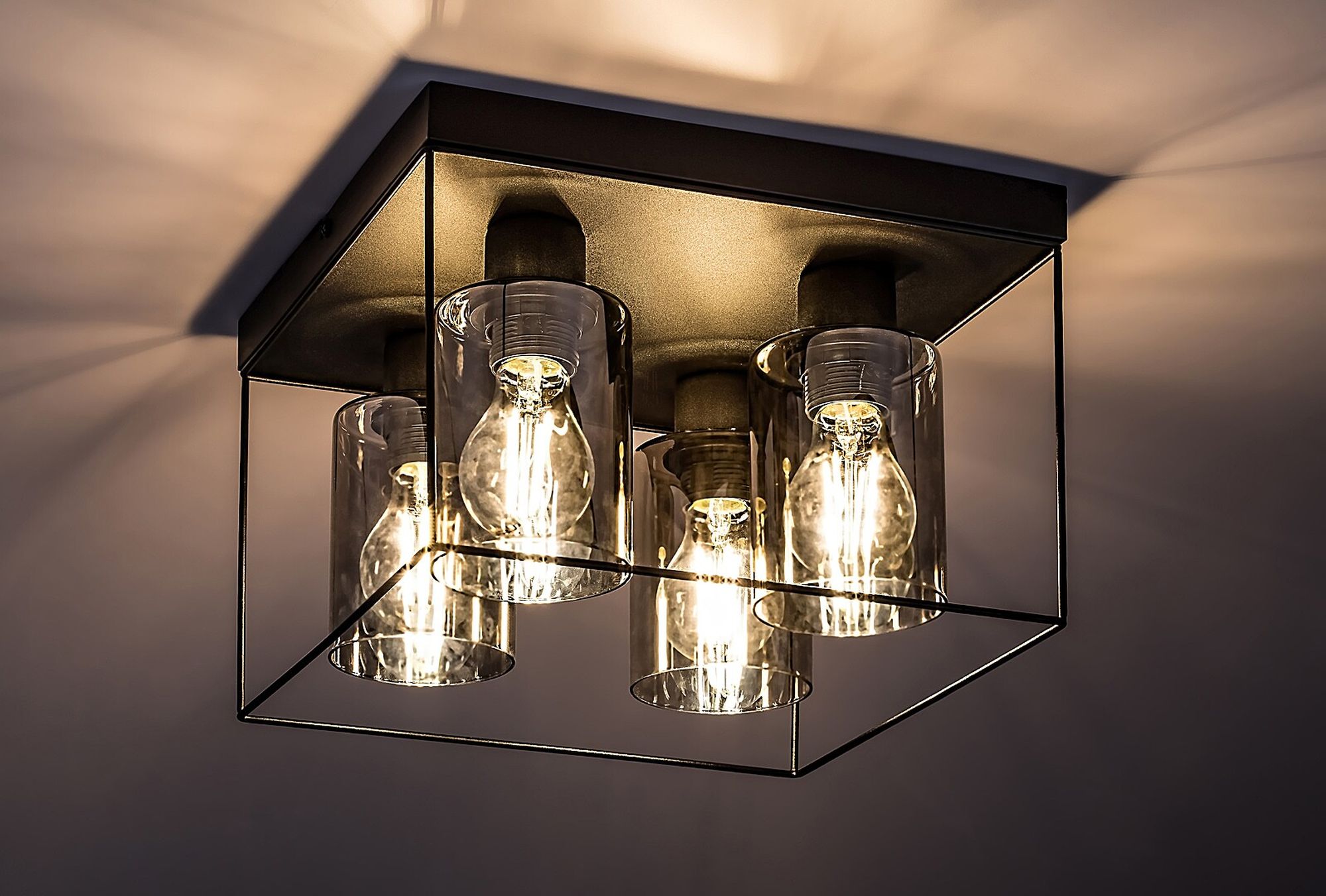 Rabalux Chadwick lampa podsufitowa 4x25W czarny/szkło dymne 71034 - Wysyłka w 24h