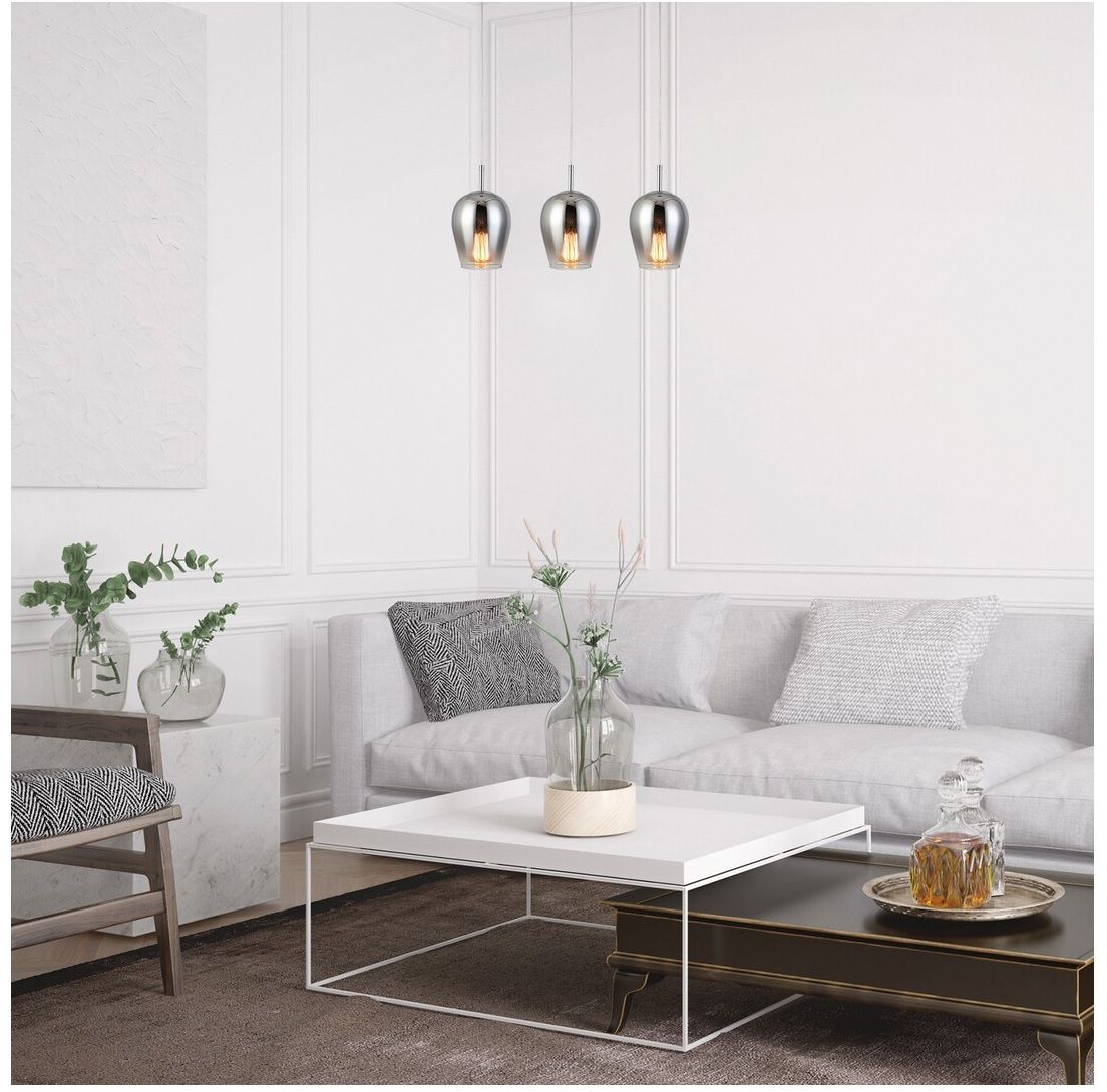 Rabalux Petunia lampa wisząca 1x60W chrom/przydymiony 5252