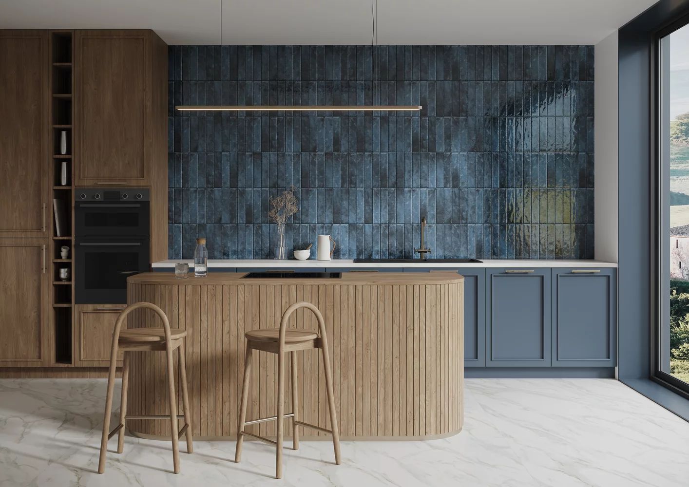 Paradyż Monpelli Navy STR płytka ścienna 29,8x6,5 cm niebieska