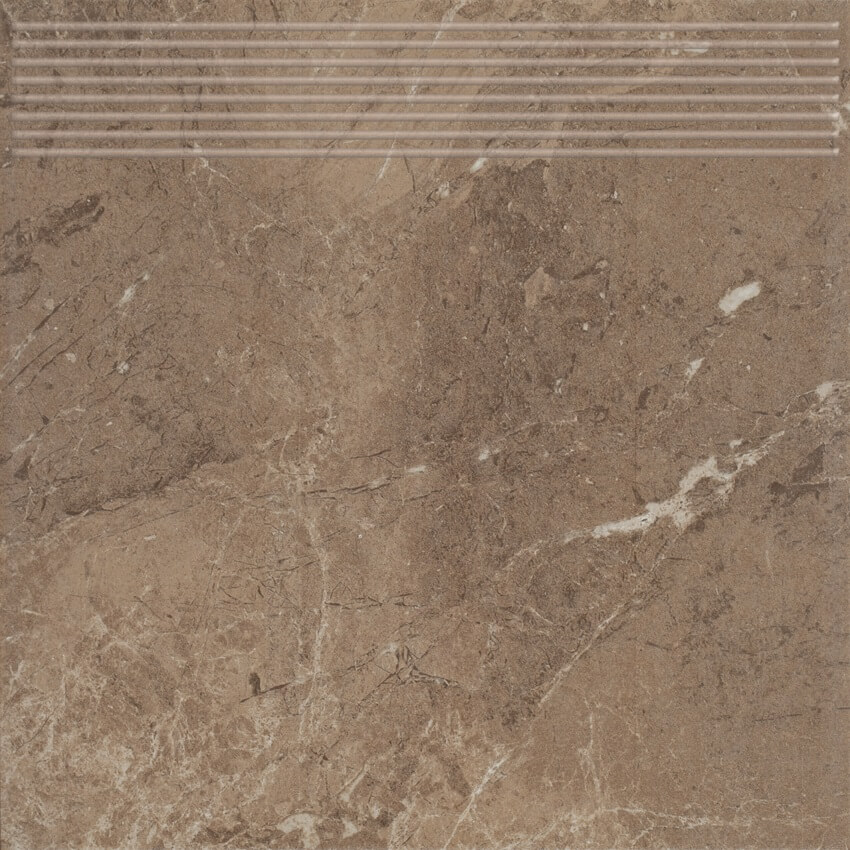 Paradyż Track stopnica 30x30 cm prosta brązowy mat