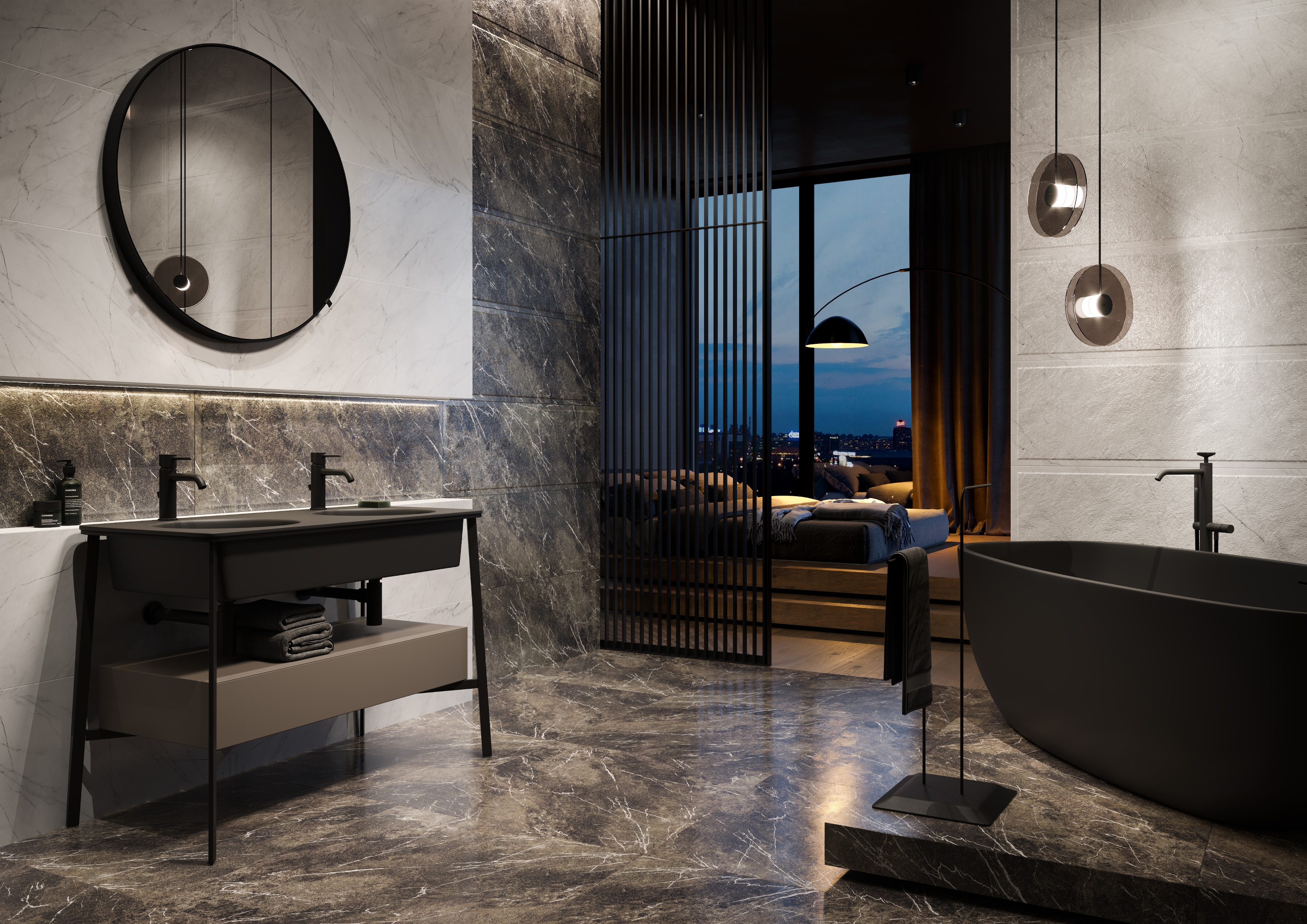 Opoczno Break The Line white micro płytka ścienna 39,8x119,8 cm biały mikrogranilia