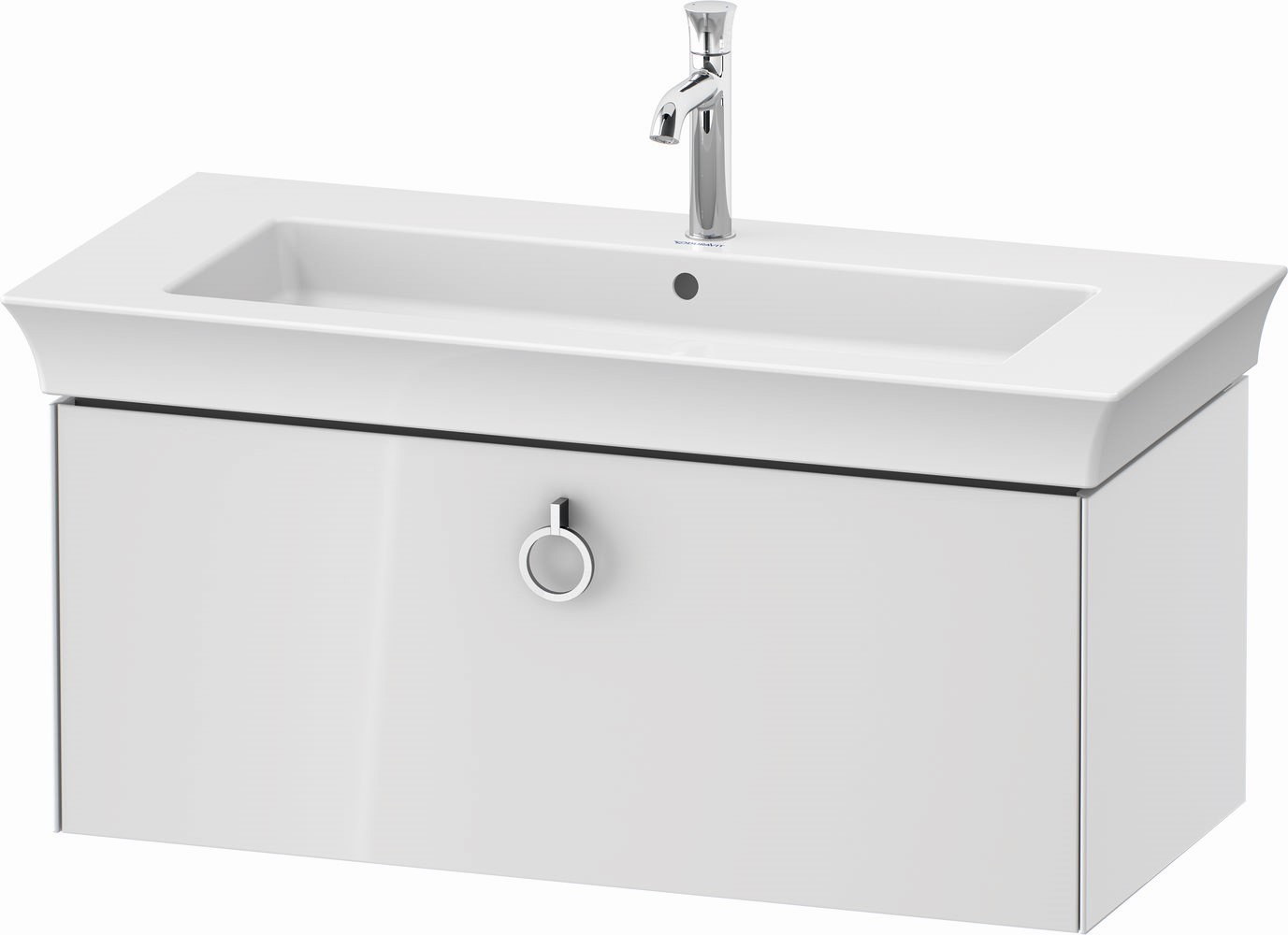 Duravit White Tulip szafka 98,4 cm podumywalkowa wisząca lewa biały wysoki połysk WT425208585