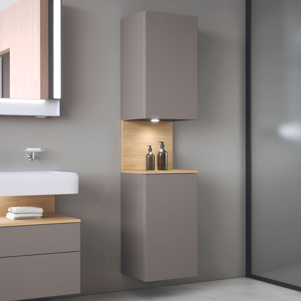 Duravit Qatego szafka boczna 176 cm wysoka wisząca lewa bazaltowy mat QA1346L30430010