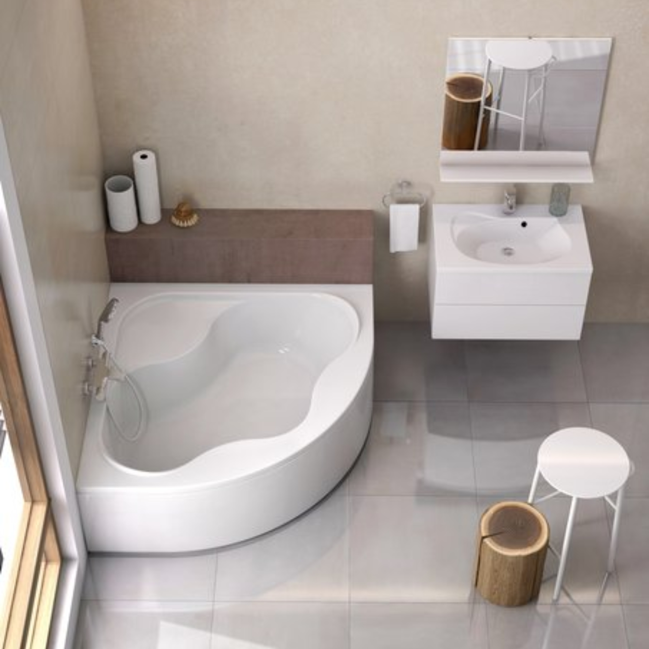 Ravak Gentiana wanna narożna 140x140 cm biała CF01000000