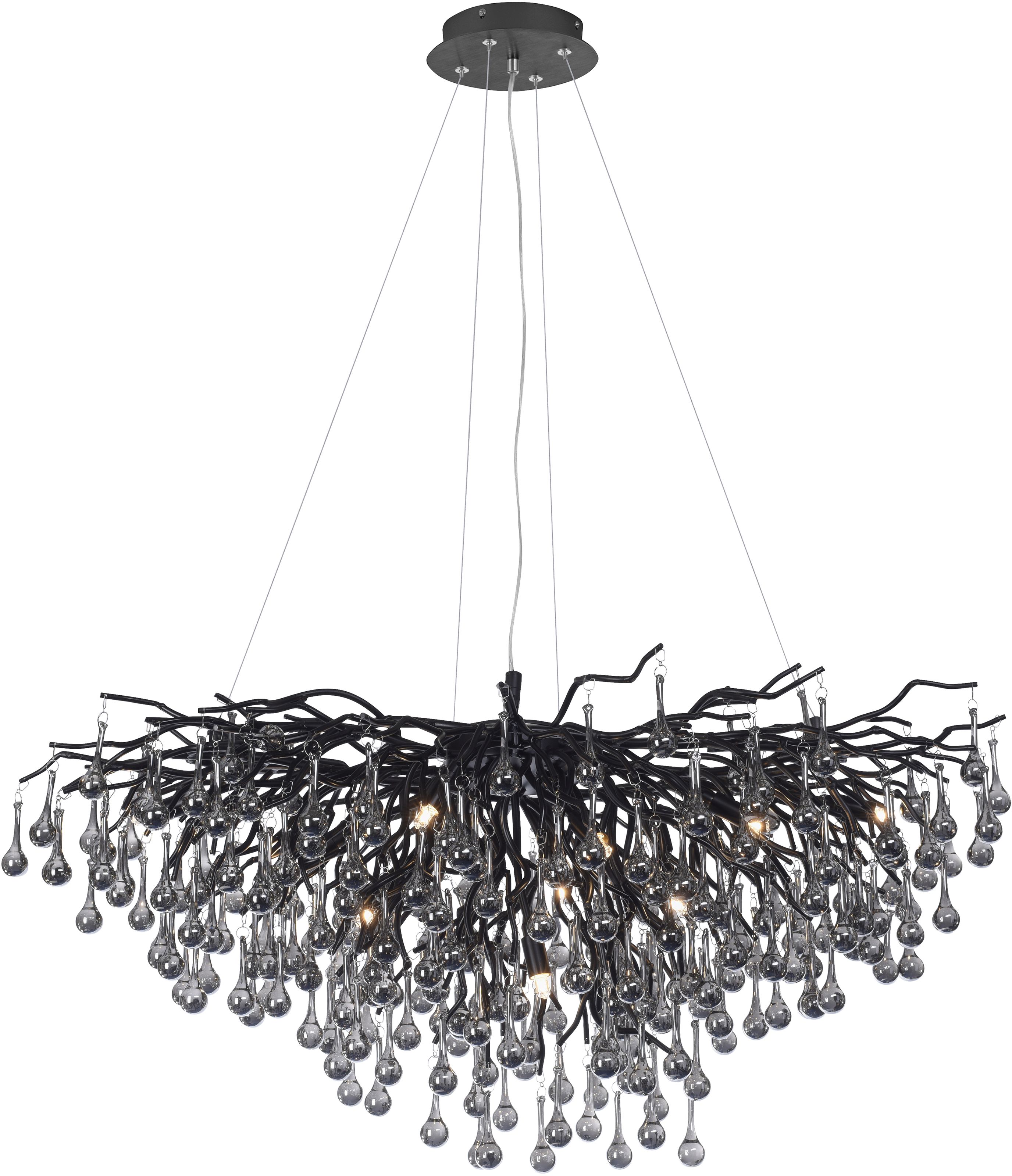 Paul Neuhaus Icicle lampa wisząca 10x40W czarny 2192-18