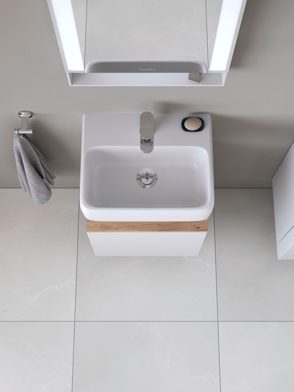 Duravit Qatego umywalka 45x35 cm prostokątna nablatowa biała 0746450000