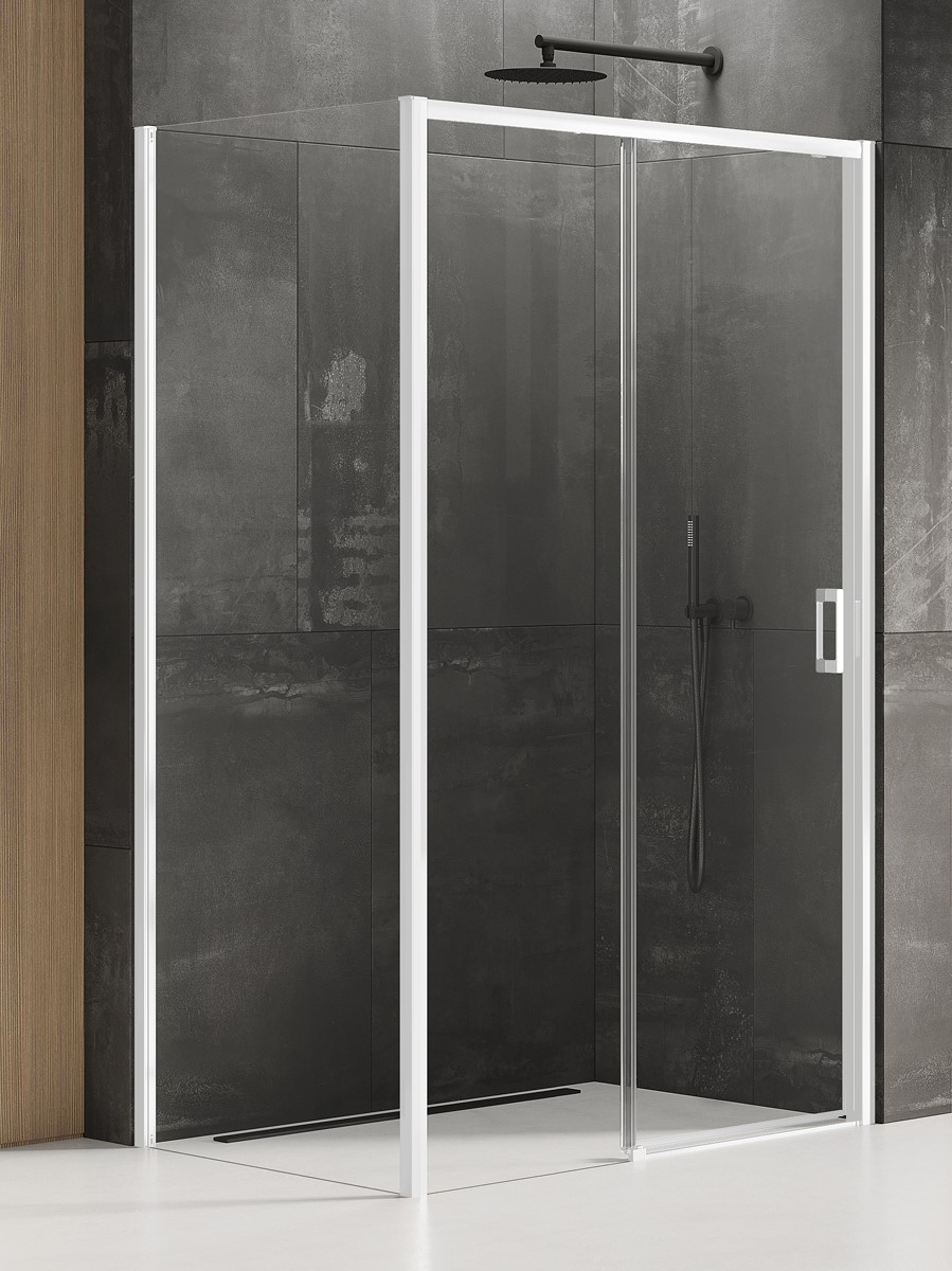 New Trendy Prime White kabina prysznicowa 160x90 cm prostokątna lewa biały mat/szkło przezroczyste K-1382