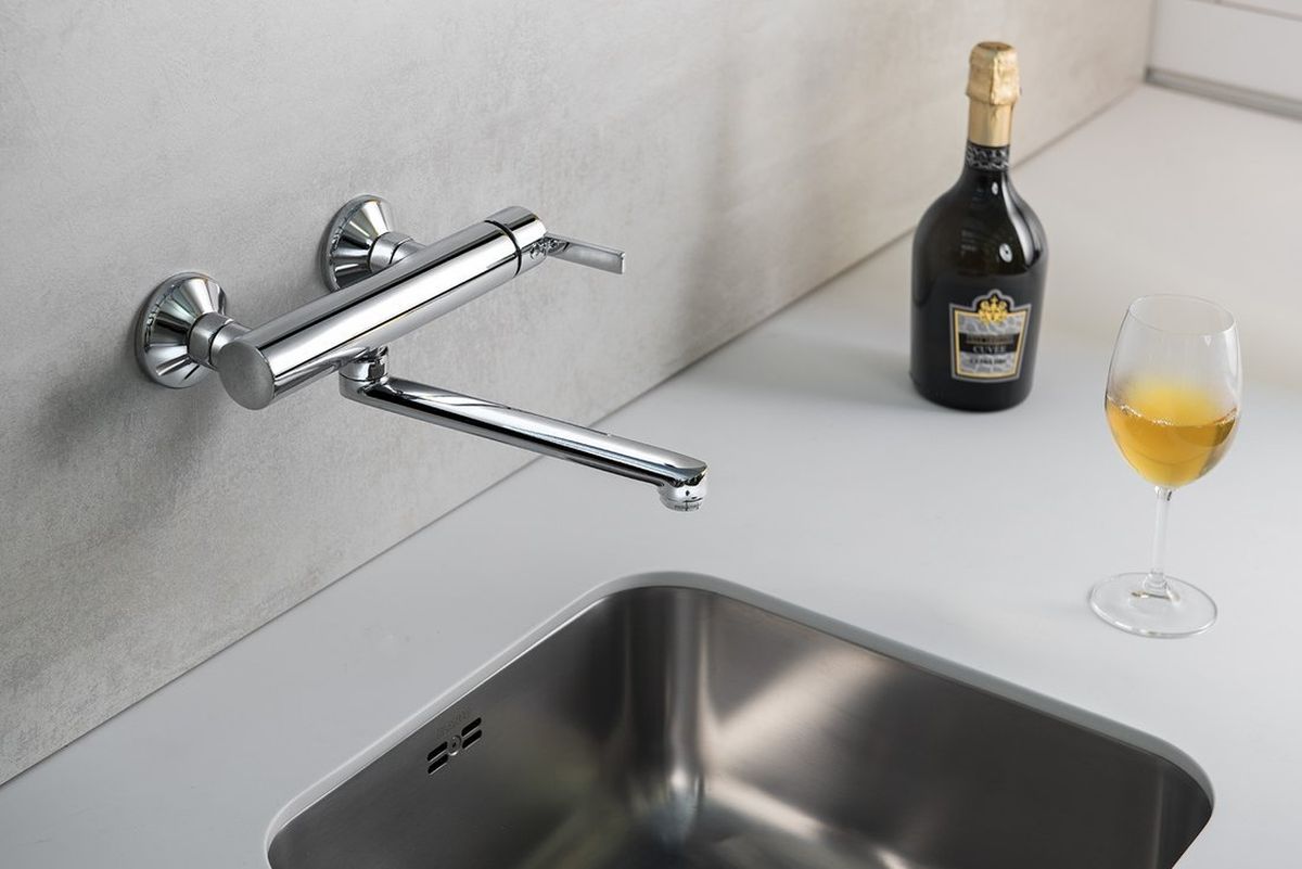 Sapho Espada bateria kuchenna ścienna chrom ES15