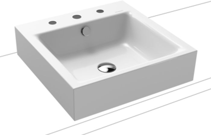 Kaldewei Puro umywalka 46 cm nablatowa kwadratowa model 3156 biała 900606033001