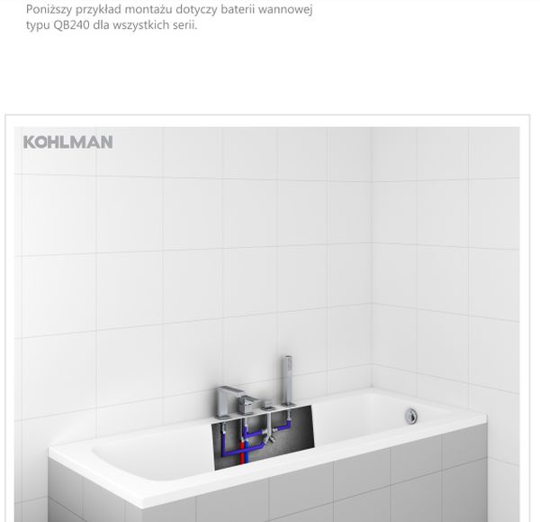 Kohlman Nexen bateria wannowo-prysznicowa 4-otworowa chrom QB240U