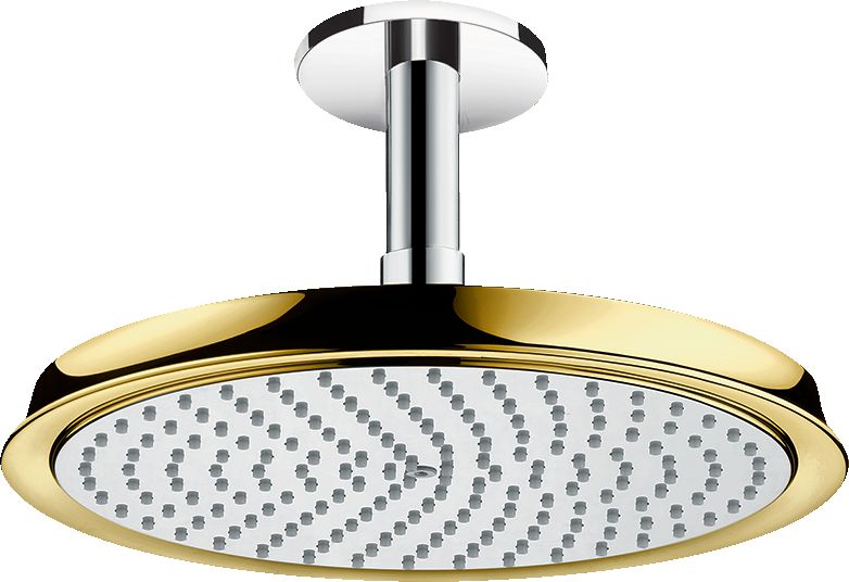 Hansgrohe Raindance Classic deszczownica 24 cm okrągła z ramieniem sufitowym chrom/złoty 27405090