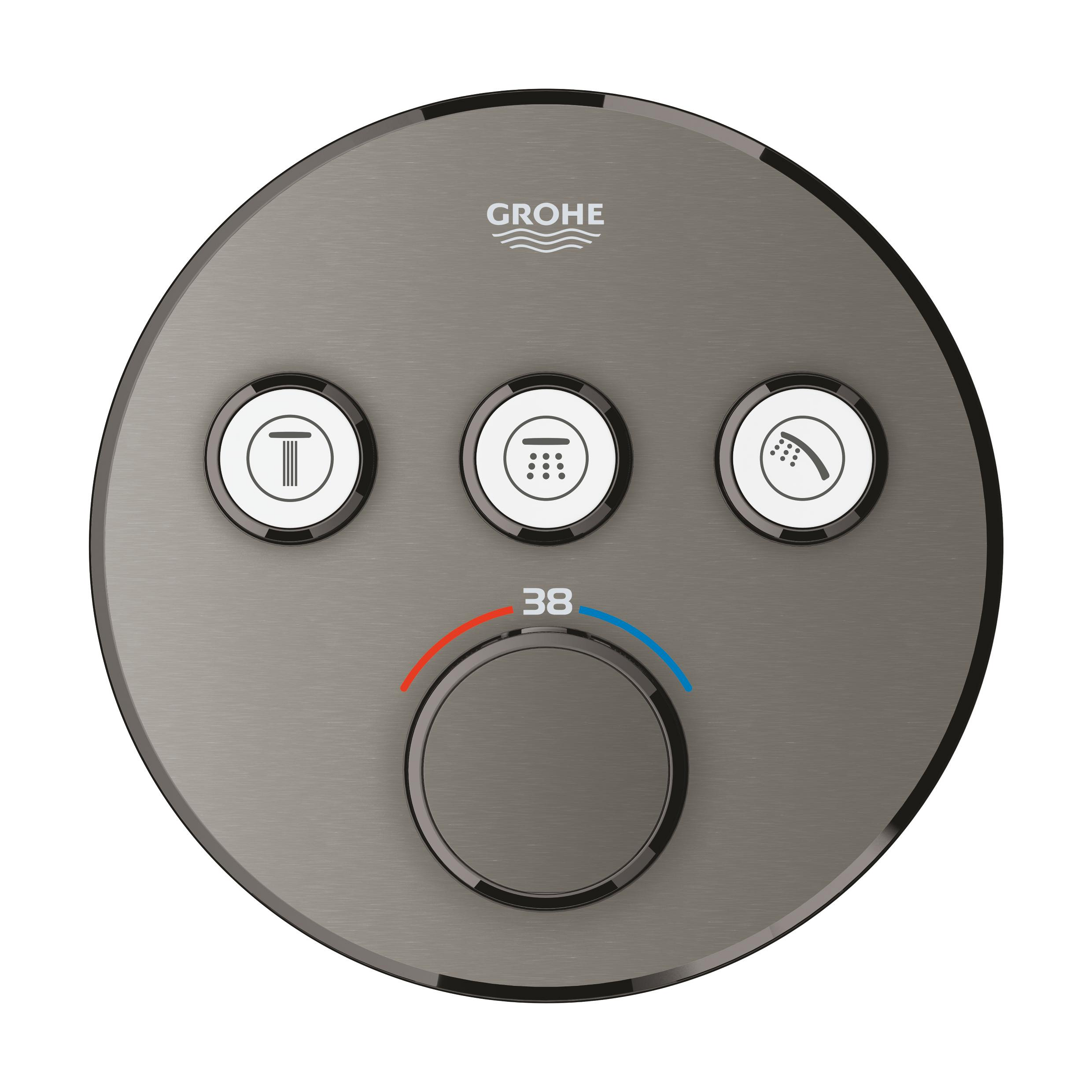 Grohe Grohtherm SmartControl bateria wannowo-prysznicowa podtynkowa termostatyczna brushed hard graphite 29121AL0 - Wysyłka w 24h