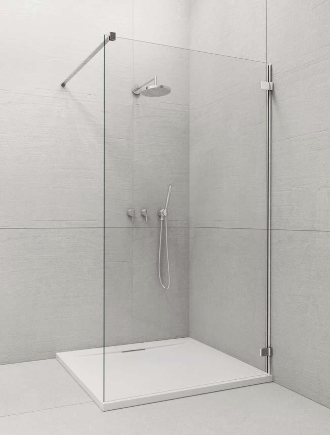 Radaway Euphoria Walk-In V ścianka frontowa W1 100 cm chrom/szkło przezroczyste 383112-01-01