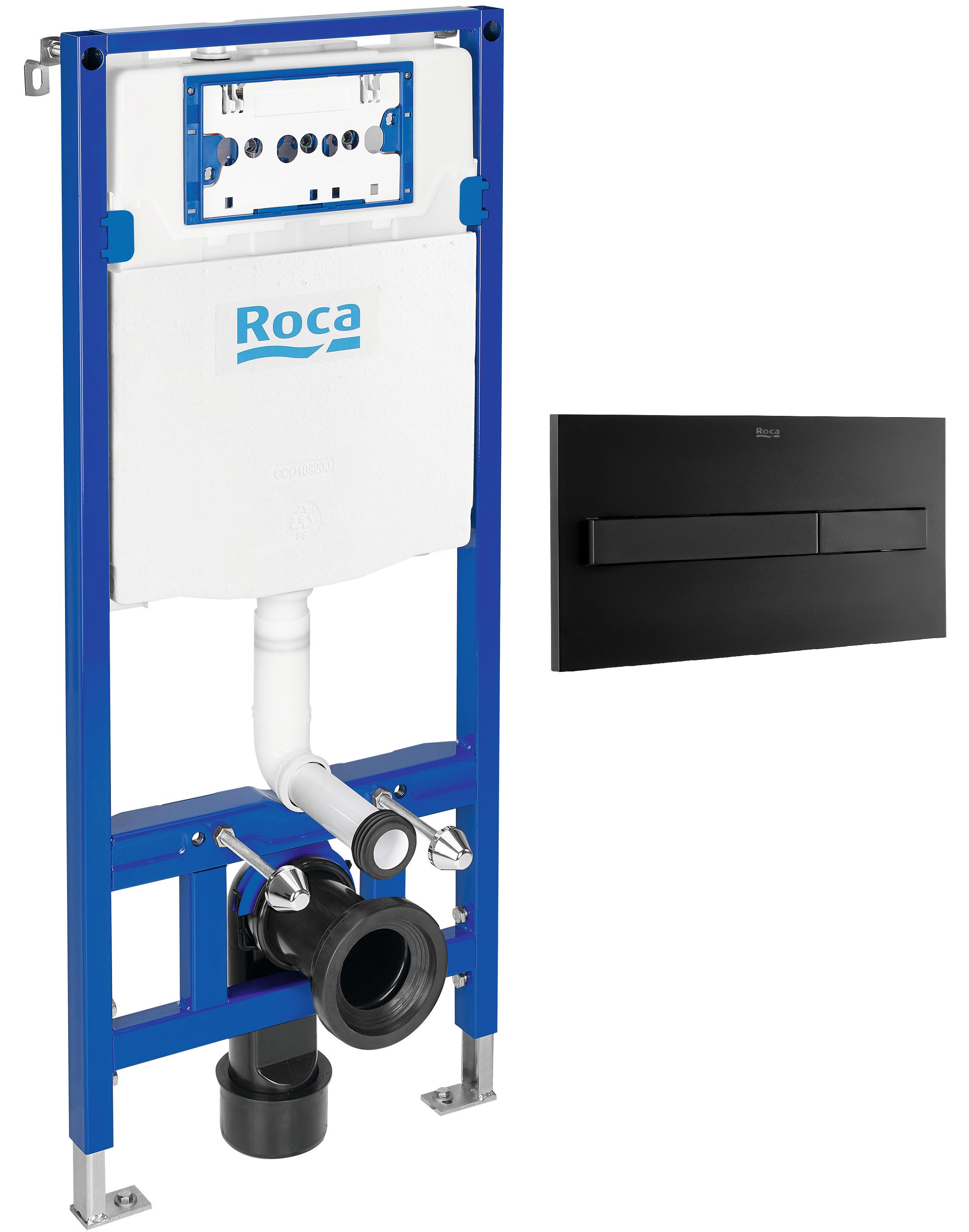 Roca Duplo One PL7 zestaw 2w1 stelaż podtynkowy z przyciskiem spłukującym czarny mat (A890070020, A890188206) - Wysyłka w 24h