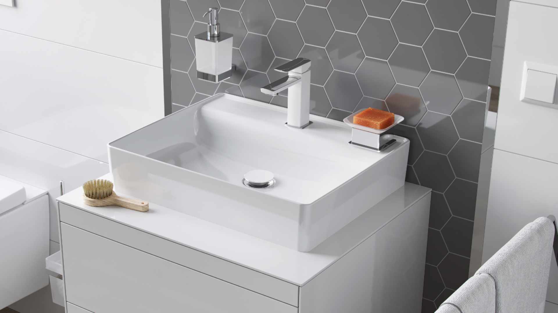 Excellent Design korek do umywalki chrom/śnieżnobiały ARIN.1485.K.02.WHCR