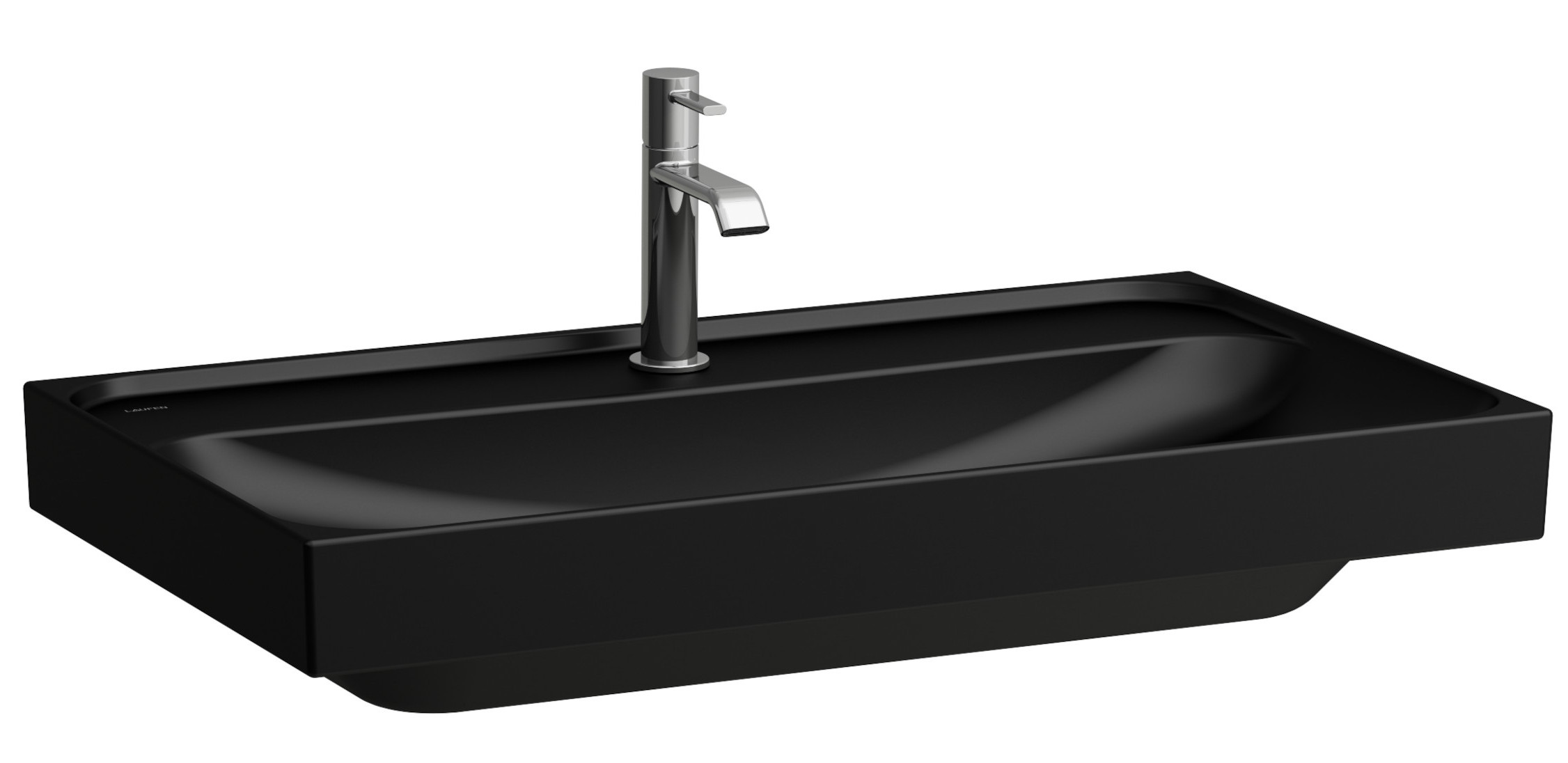 Laufen Meda umywalka 80x46 cm prostokątna ścienna-meblowa czarny mat H8101177161091