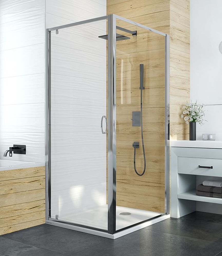 Sanplast Basic SS0/BASIC ścianka prysznicowa 70 cm dodatkowa srebrny błyszczący/szkło przezroczyste 600-450-1290-38-400