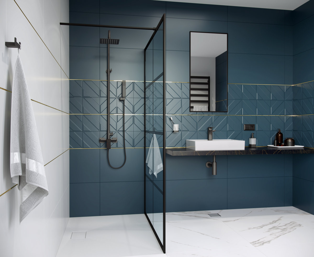 Excellent Keria zestaw prysznicowy z deszczownicą czarny AREX.2081BL