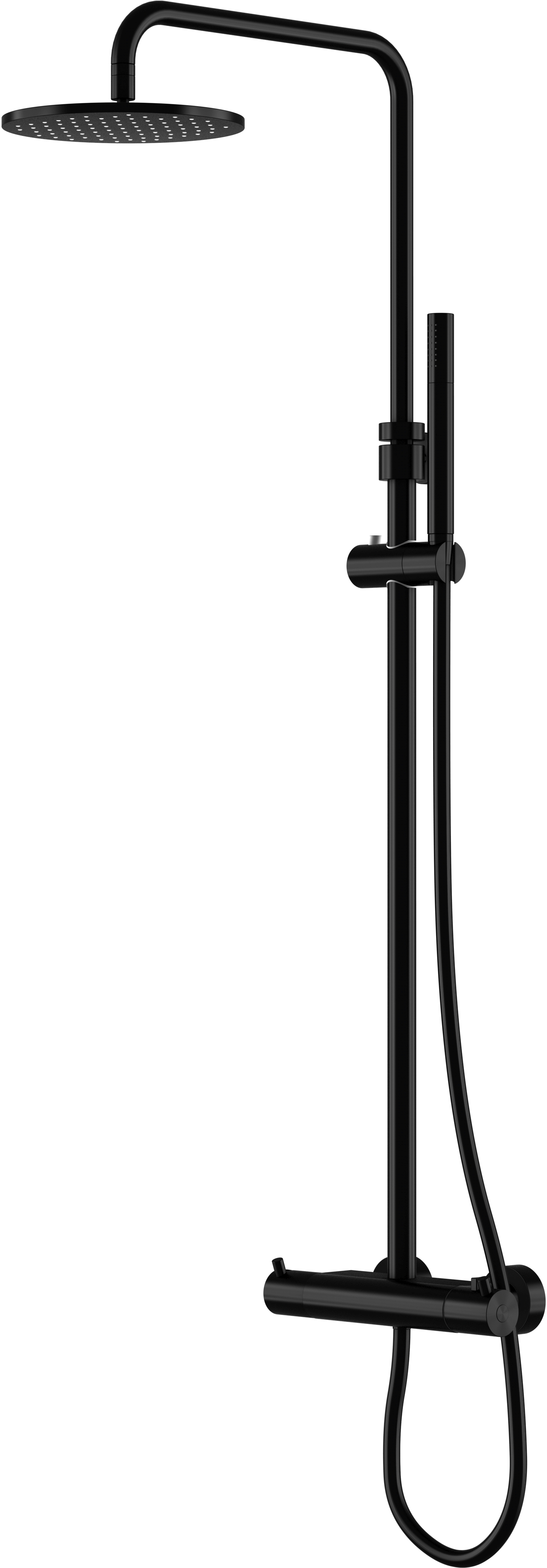 Steinberg 100 zestaw prysznicowy ścienny termostatyczny z deszczownicą czarny mat 1002721S