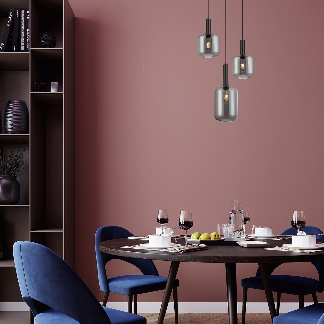 Rabalux Lissandra lampa wisząca 3x40W czarny mat 72103