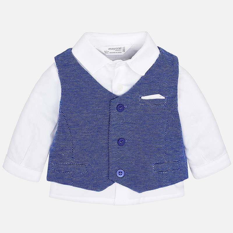 MAYORAL 1105 Komplet koszula z kamizelką do chrztu