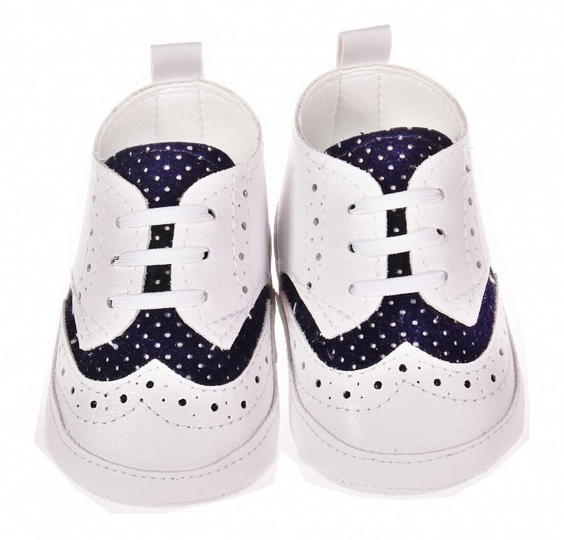 Buciki chłopięce do chrztu perforowane