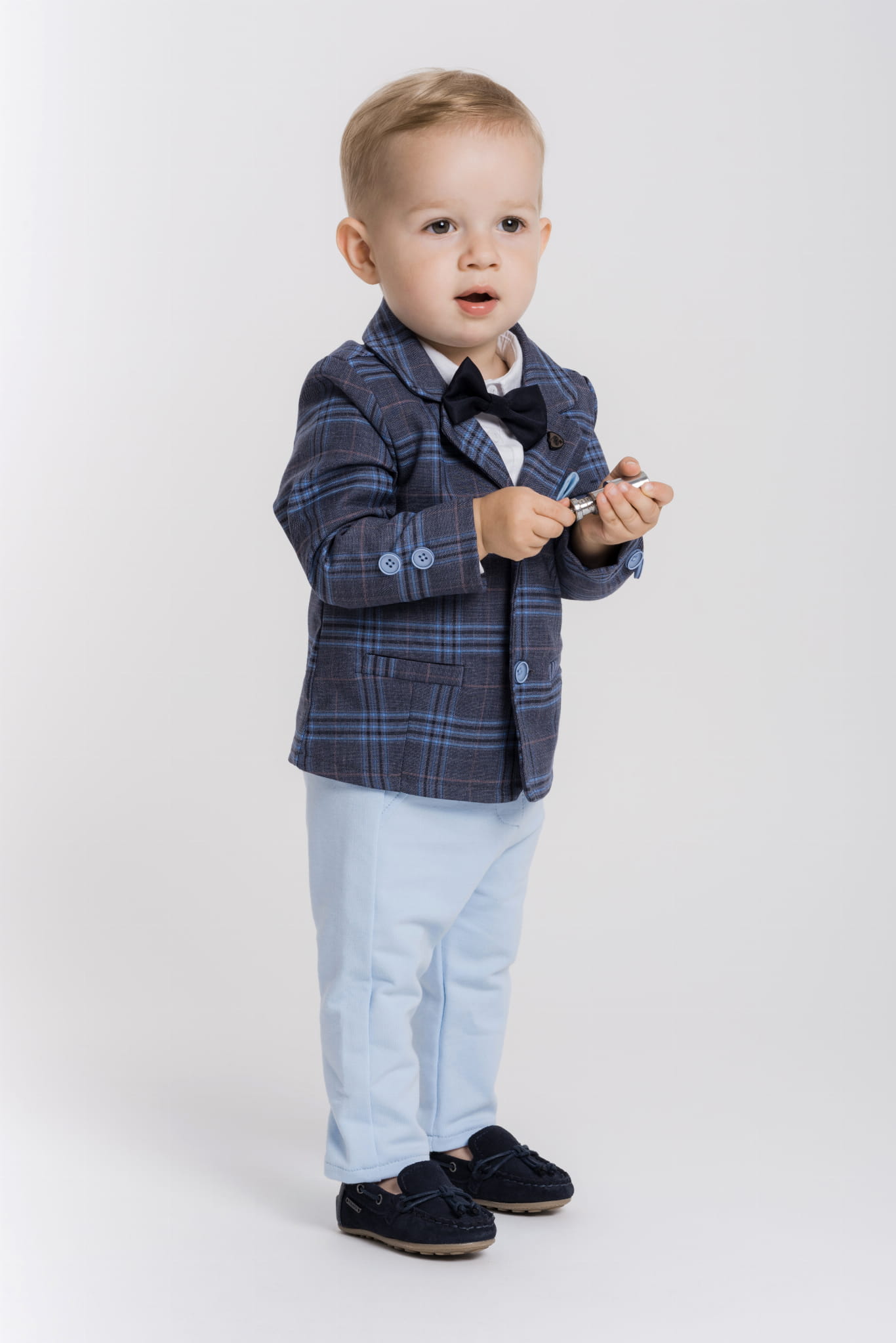 LaFerio Roca 01 Garnitur do chrztu w kratę