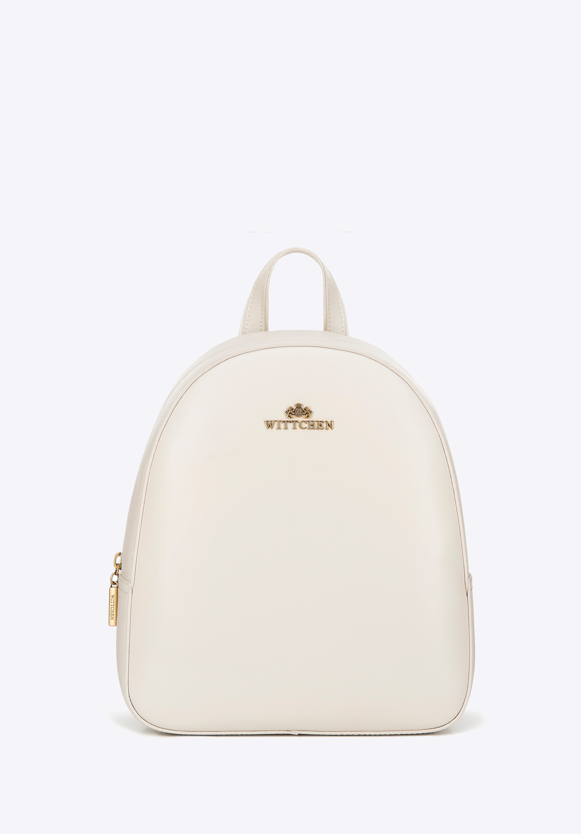 Damski plecak z gładkiej skóry naturalnej kremowy