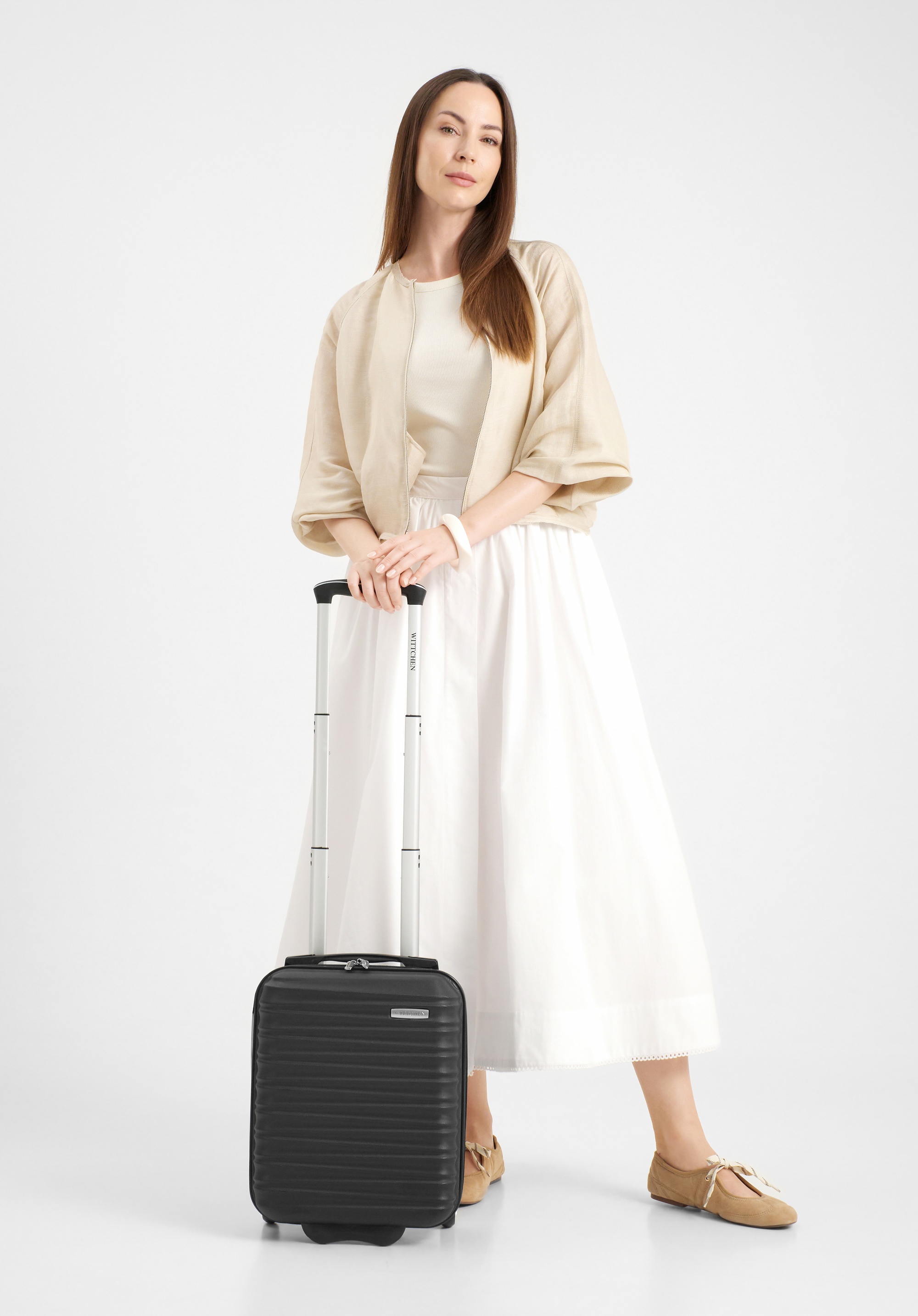 Walizka kabinowa z ABS-u z żebrowaniem czarna