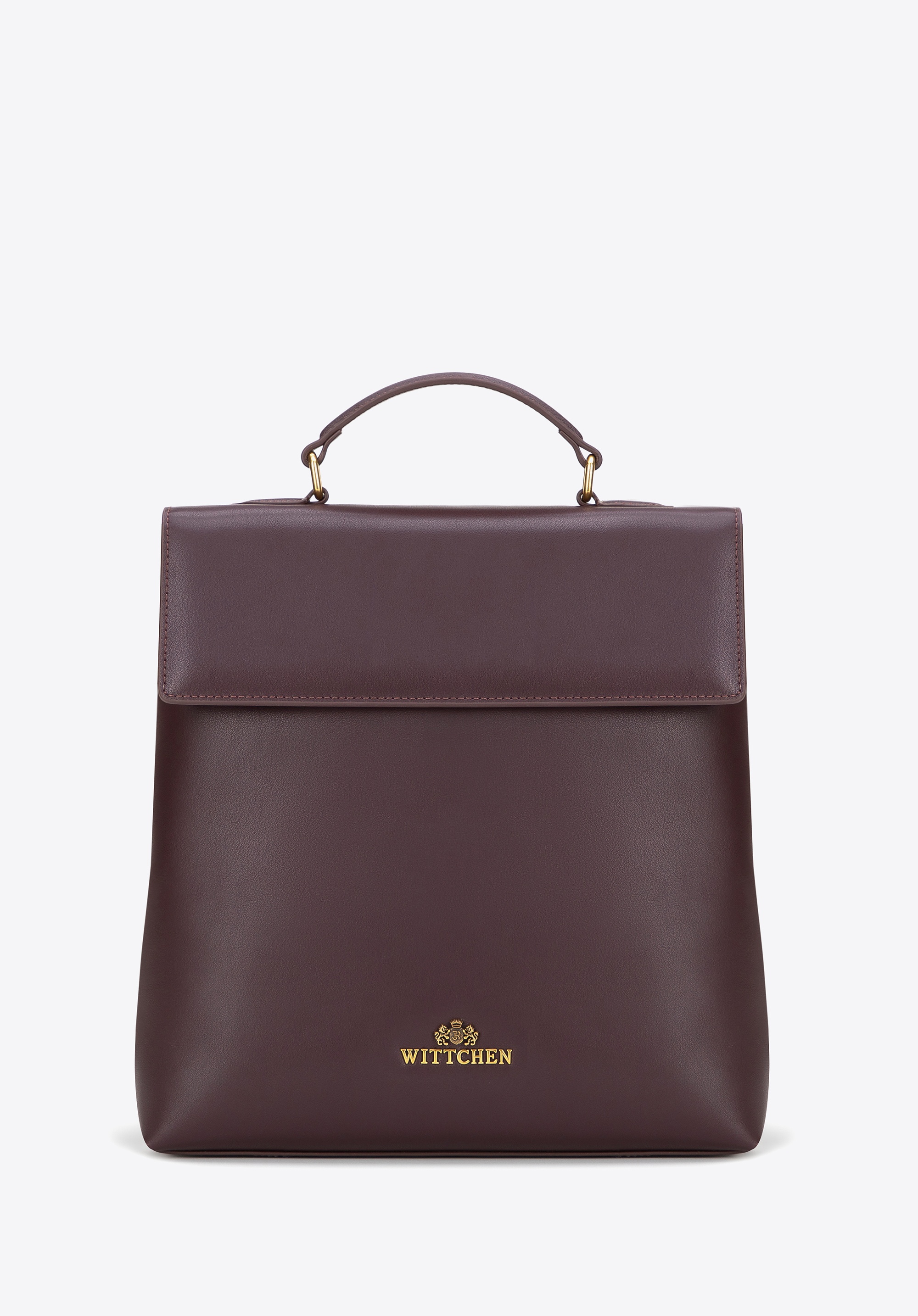 Damski plecak ze skóry naturalnej z klapą bordowy