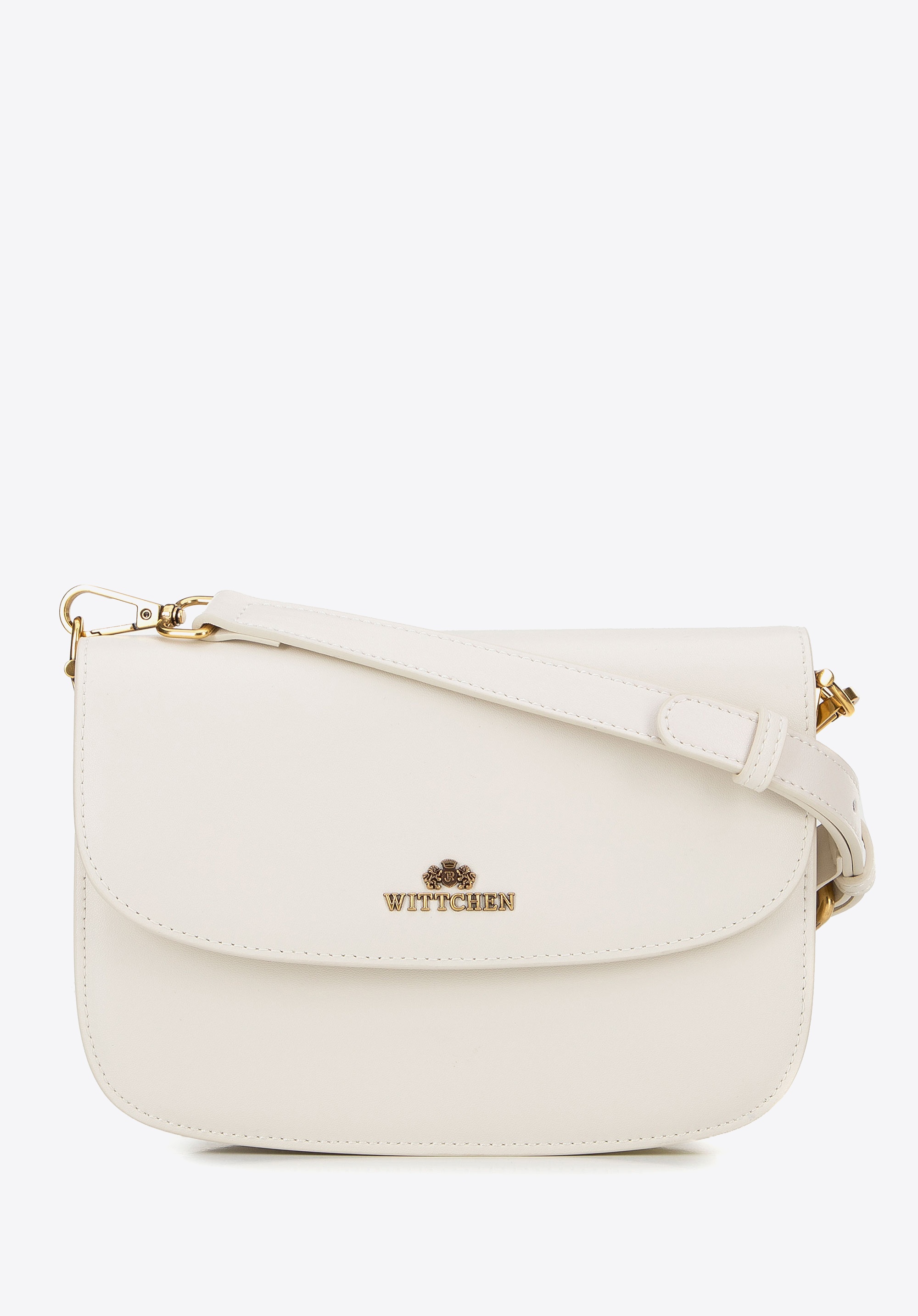 Damska crossbody ze skóry naturalnej kremowa