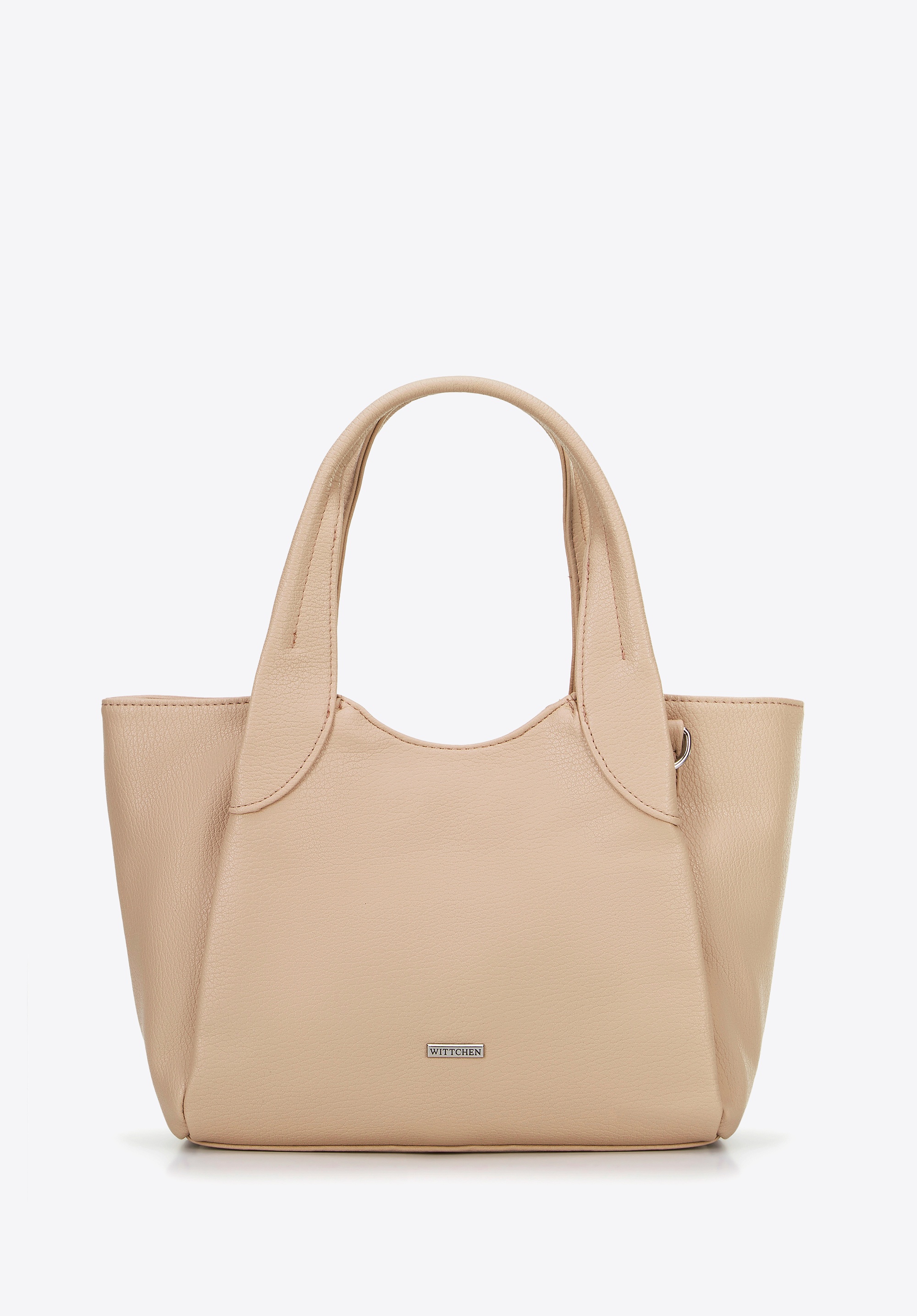 Damski kuferek z ekoskóry mały beżowy