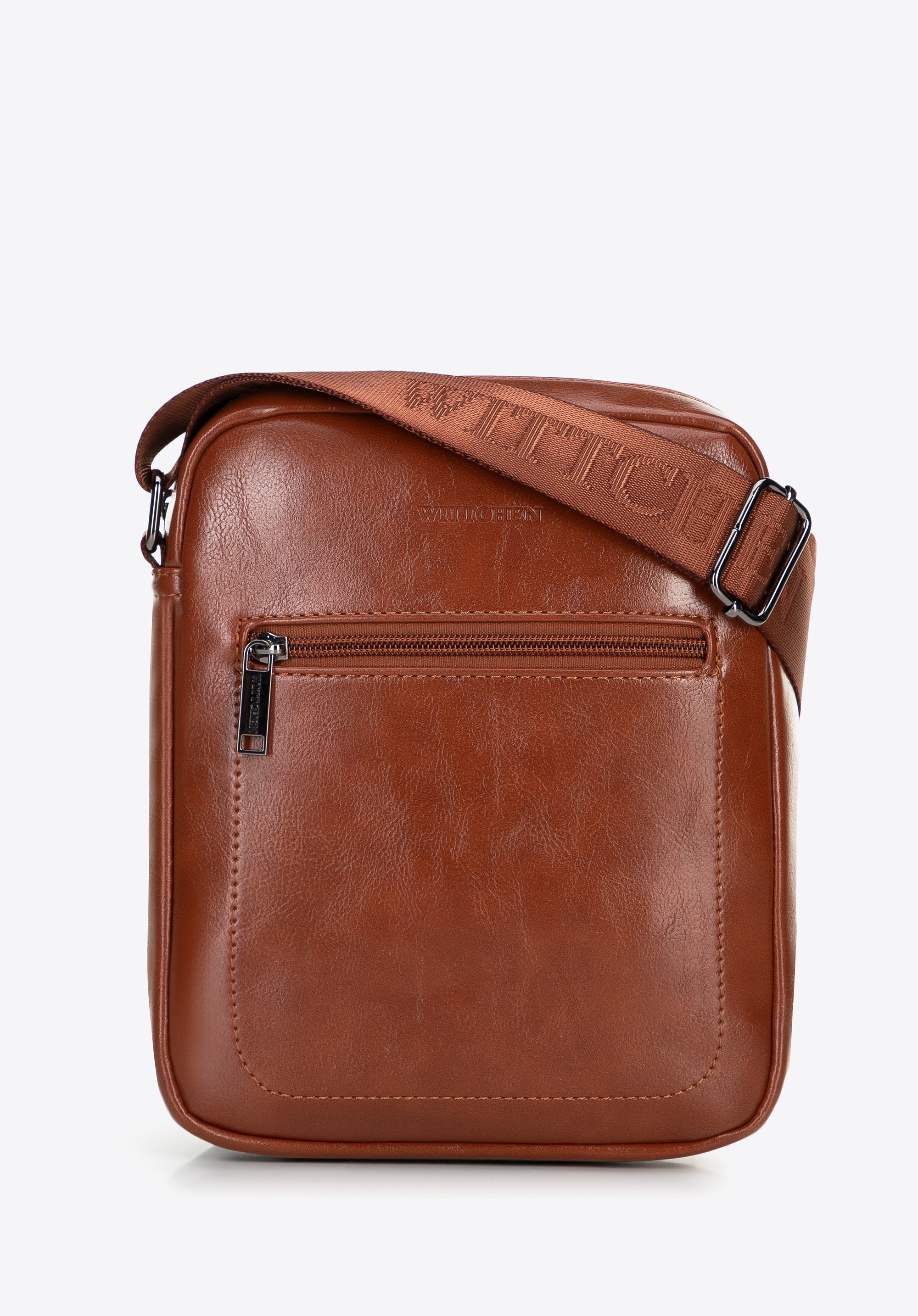 Listonoszka z imitacji skóry brązowa