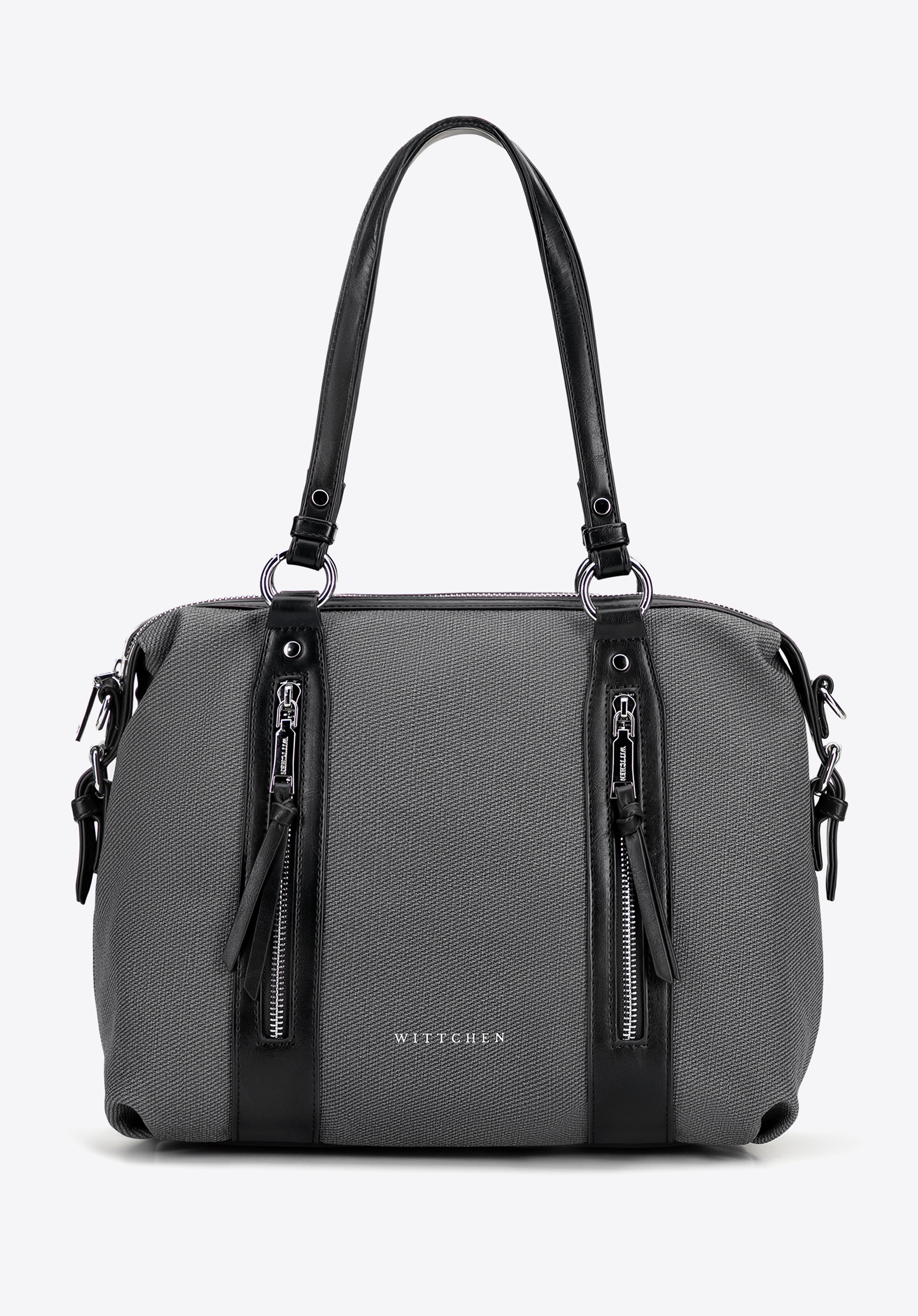 Damska shopperka z rączkami z ekoskóry czarna