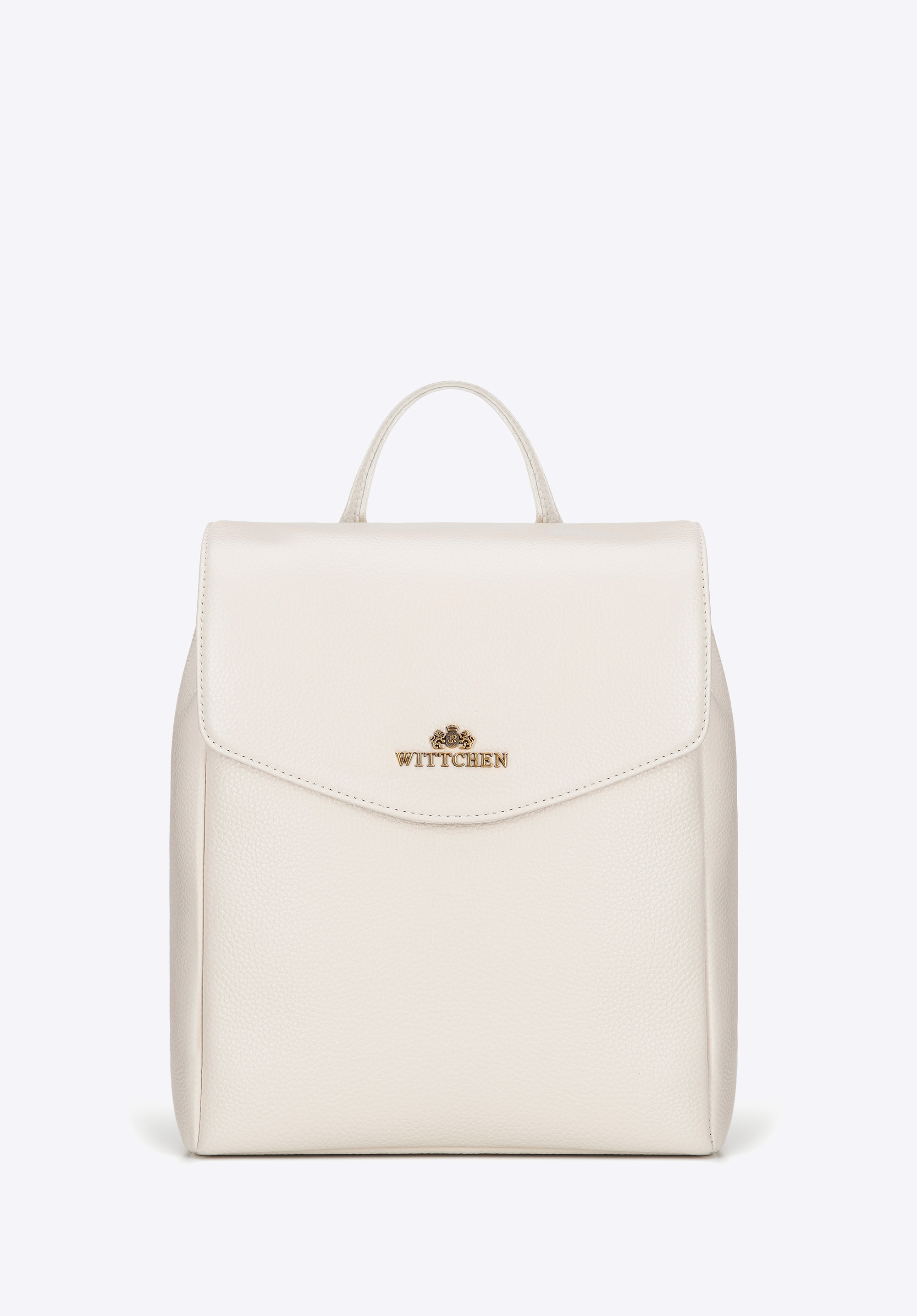 Damski plecak ze skóry naturalnej o fakturze groszkowej kremowy